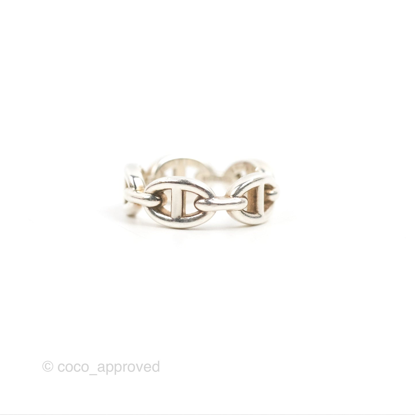 Hermès Sterling Silver PM Chaine d'Ancre Enchainee Band Ring