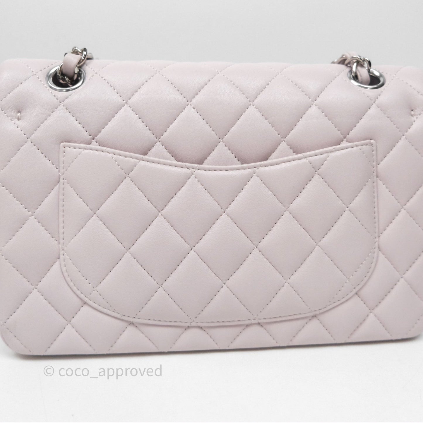 Chanel Small Classic Quilted Flap Lilac Lambskin Silver Hardware