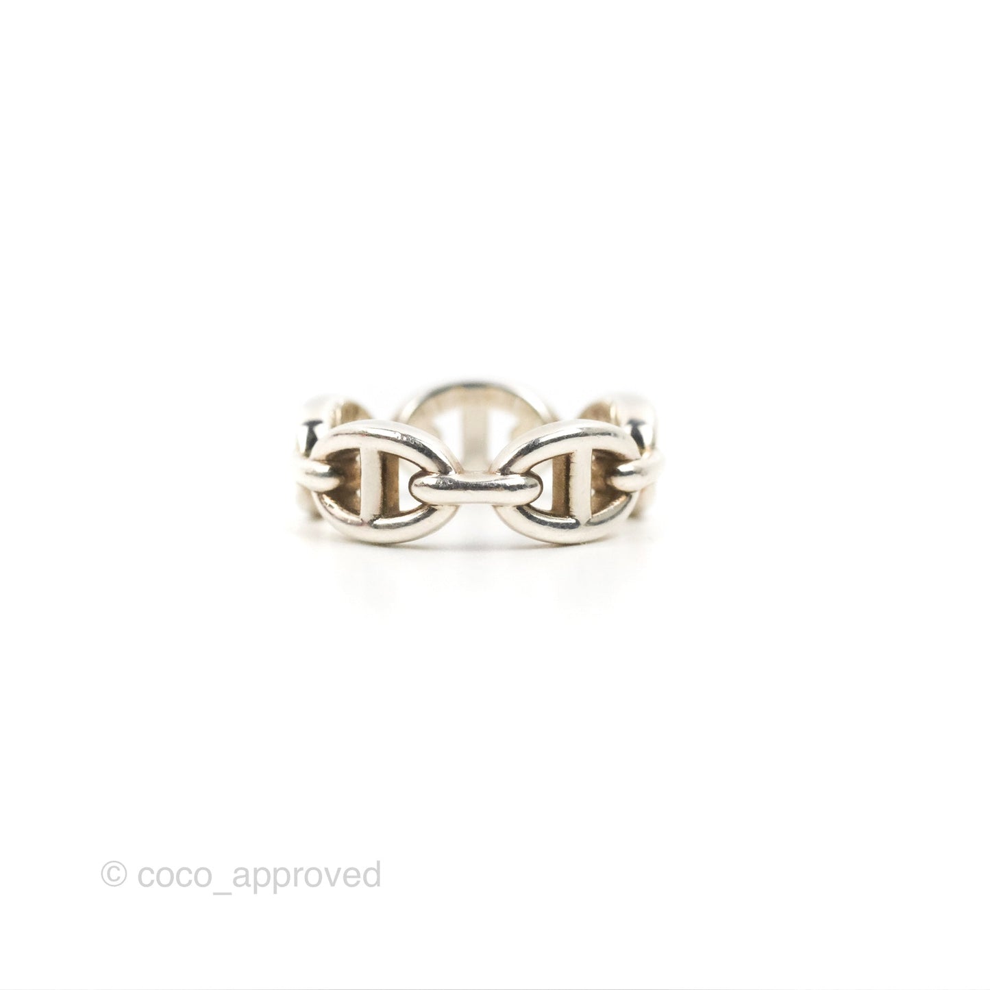 Hermès Sterling Silver PM Chaine d'Ancre Enchainee Band Ring
