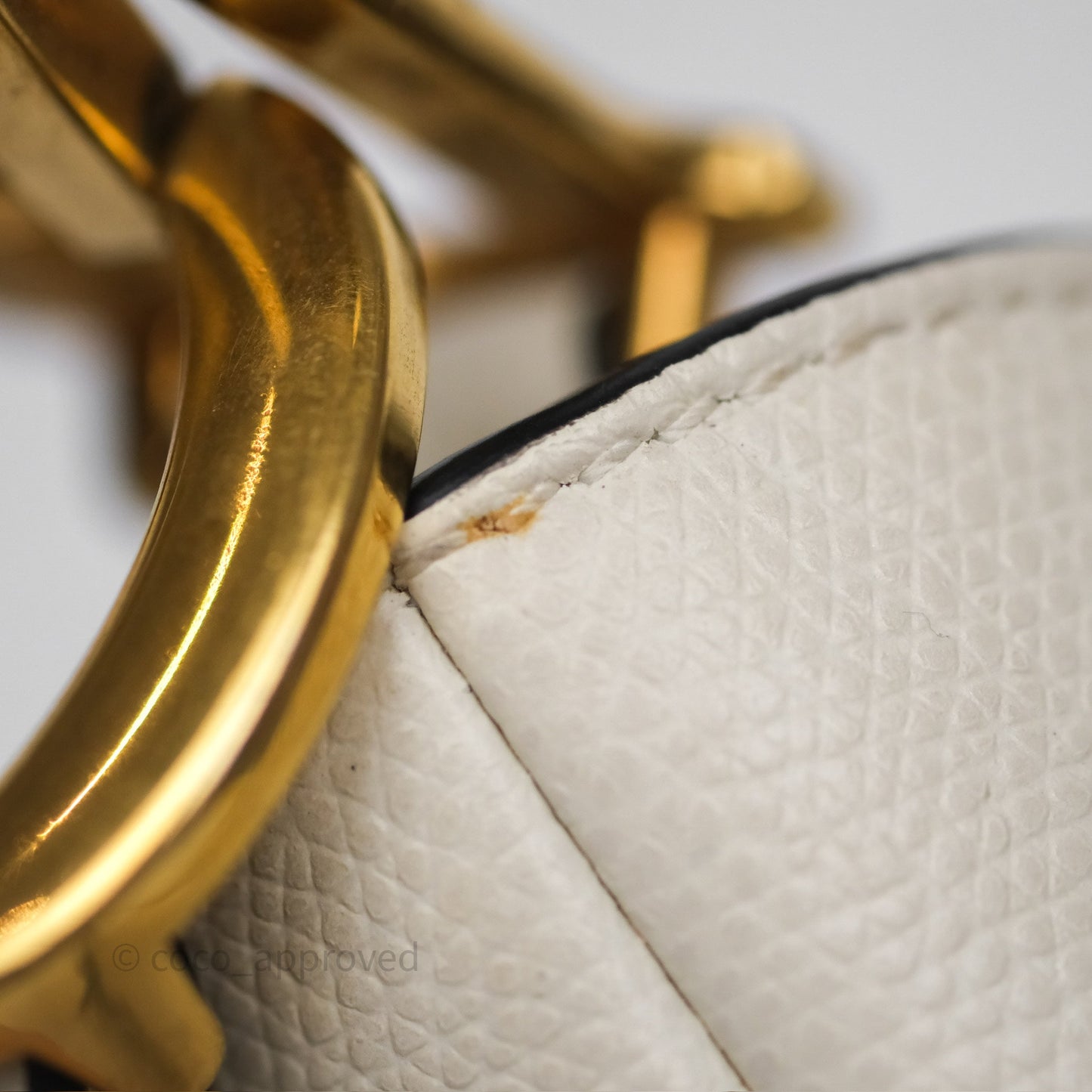 Christian Dior Mini Saddle Bag White Grained Calfskin Gold Hardware