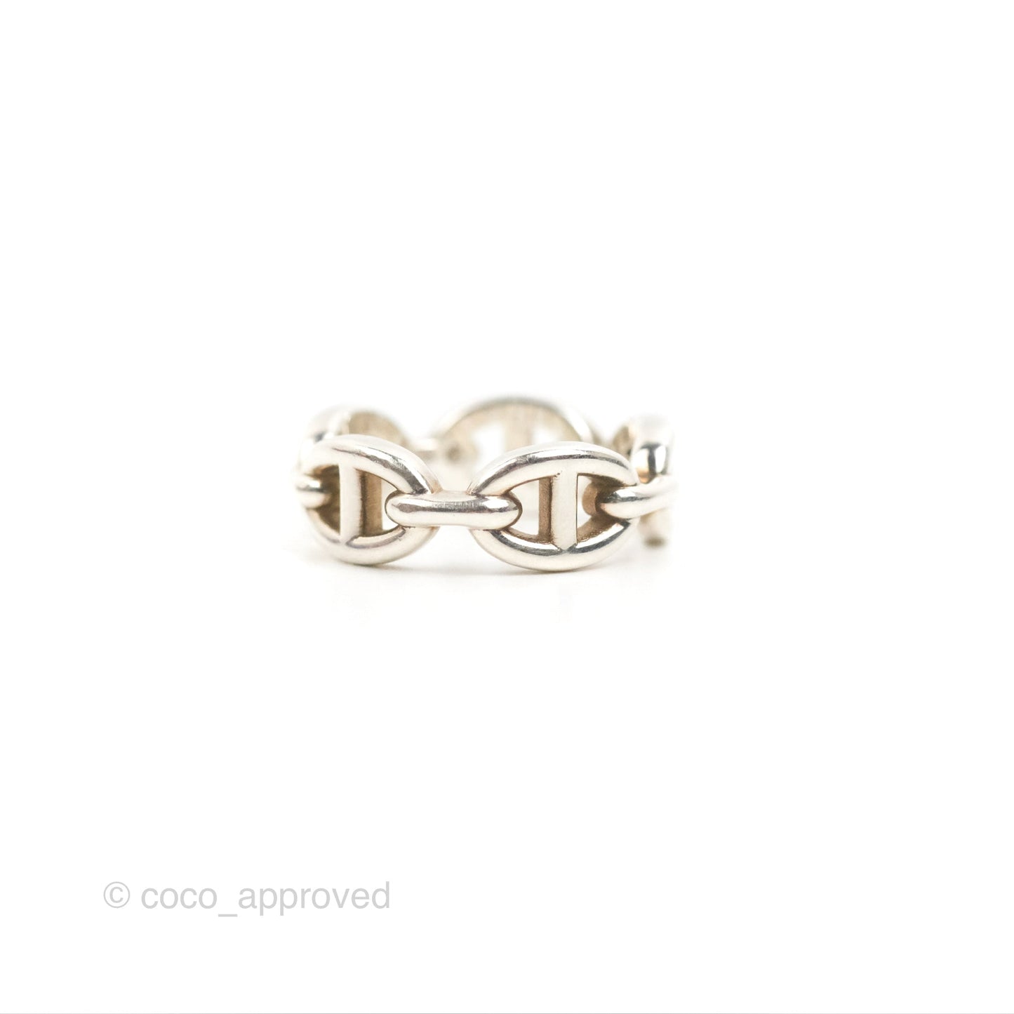 Hermès Sterling Silver PM Chaine d'Ancre Enchainee Band Ring