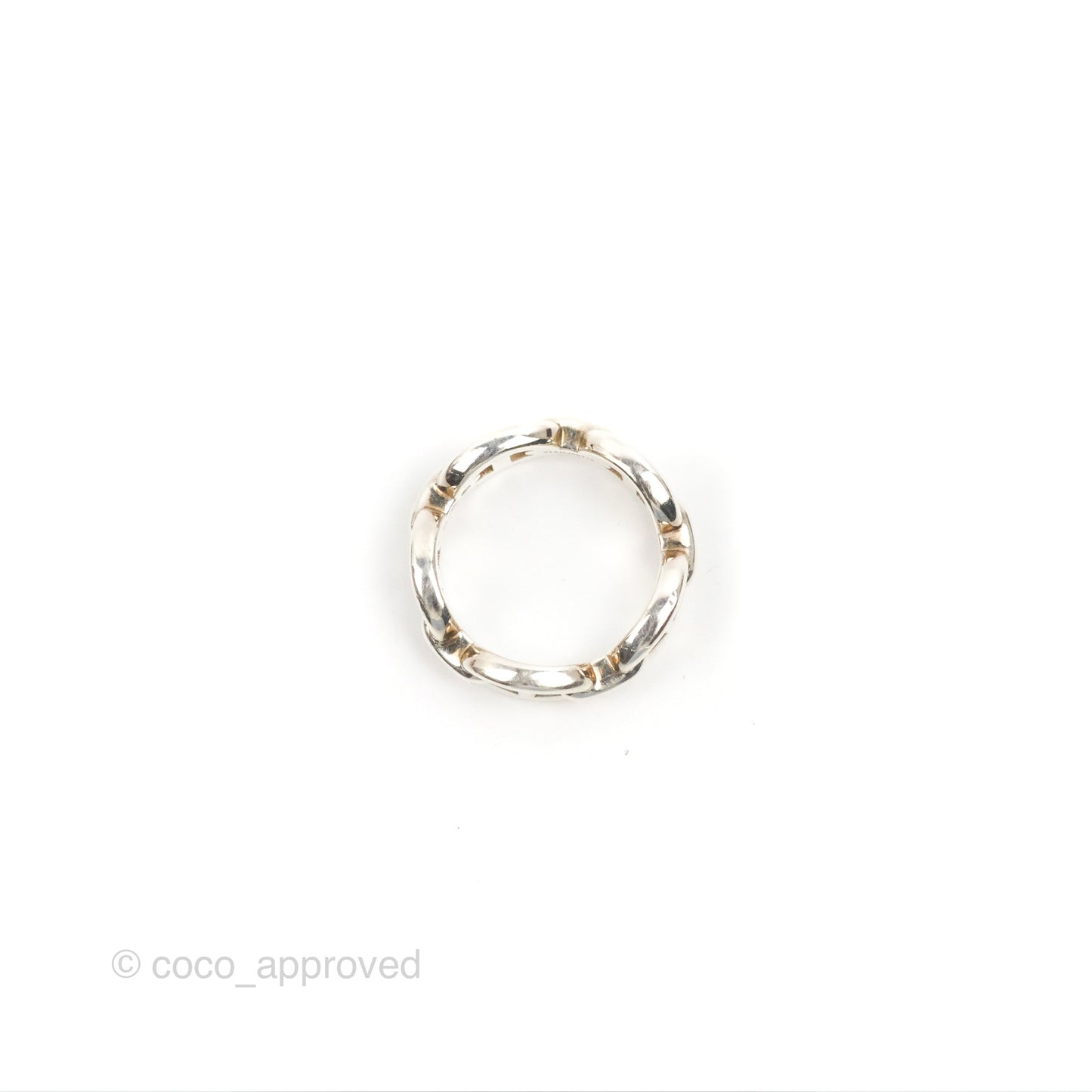 Hermès Sterling Silver PM Chaine d'Ancre Enchainee Band Ring