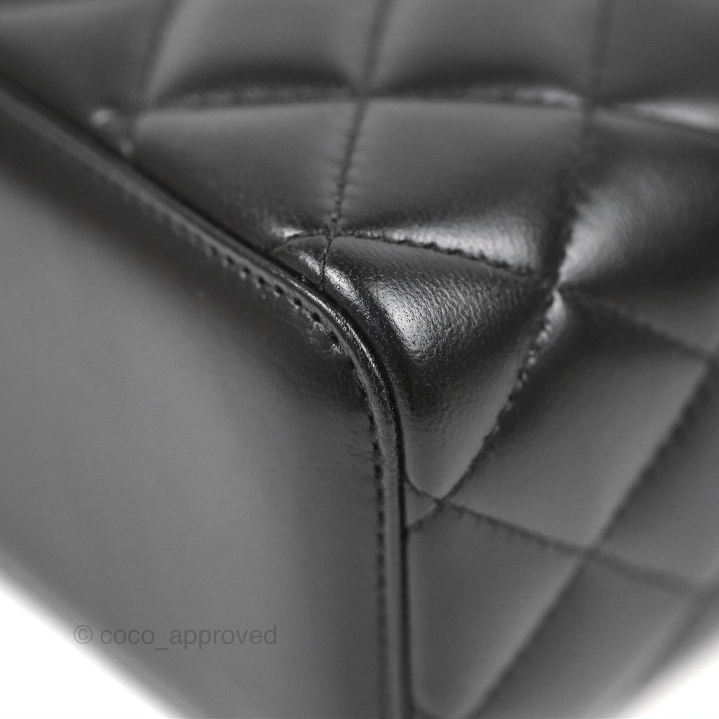 Chanel Vanity Rectangular with Top Handle Black Lambskin Aged Gold Hardware