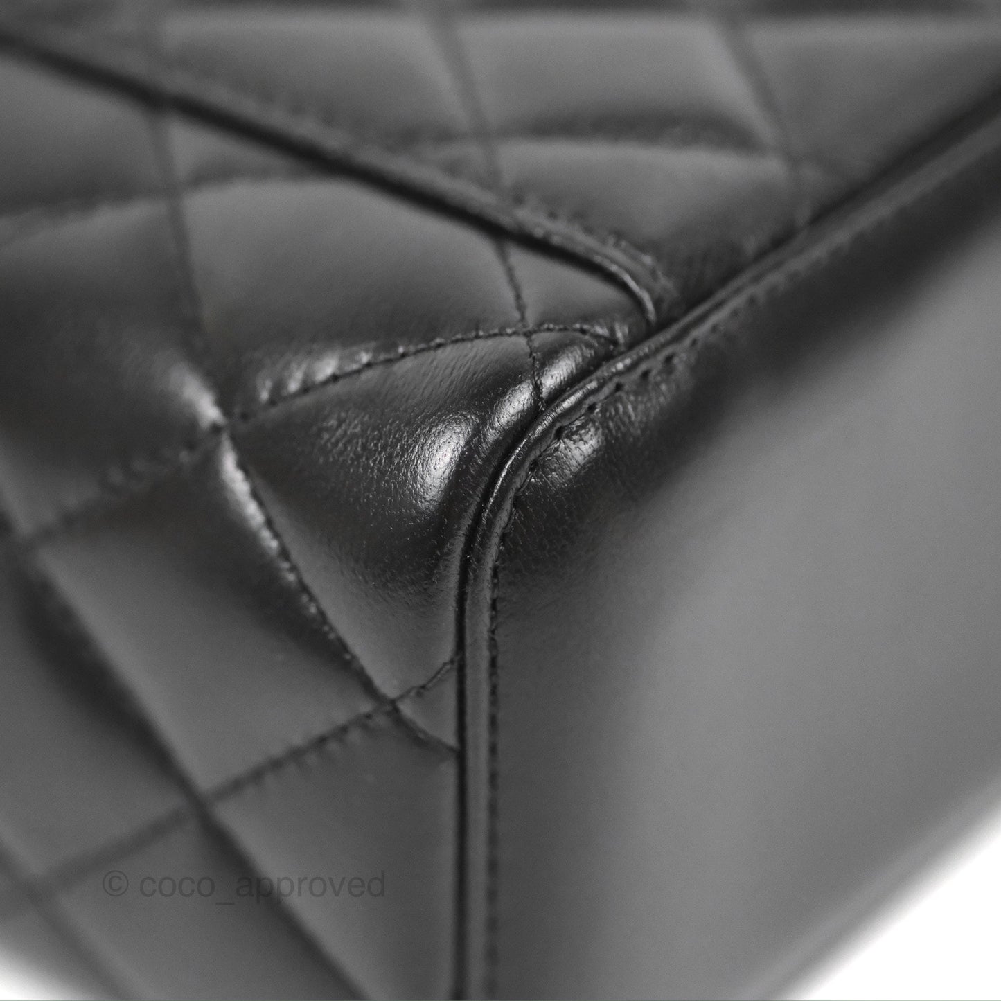 Chanel Vanity Rectangular with Top Handle Black Lambskin Aged Gold Hardware