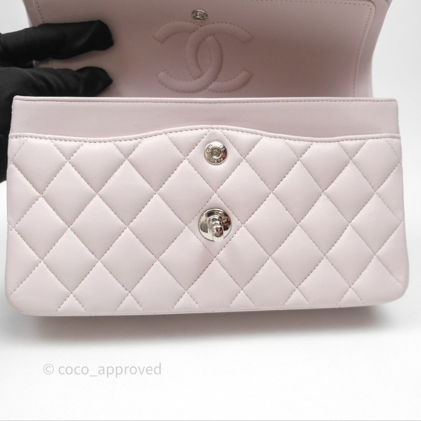 Chanel Small Classic Quilted Flap Lilac Lambskin Silver Hardware