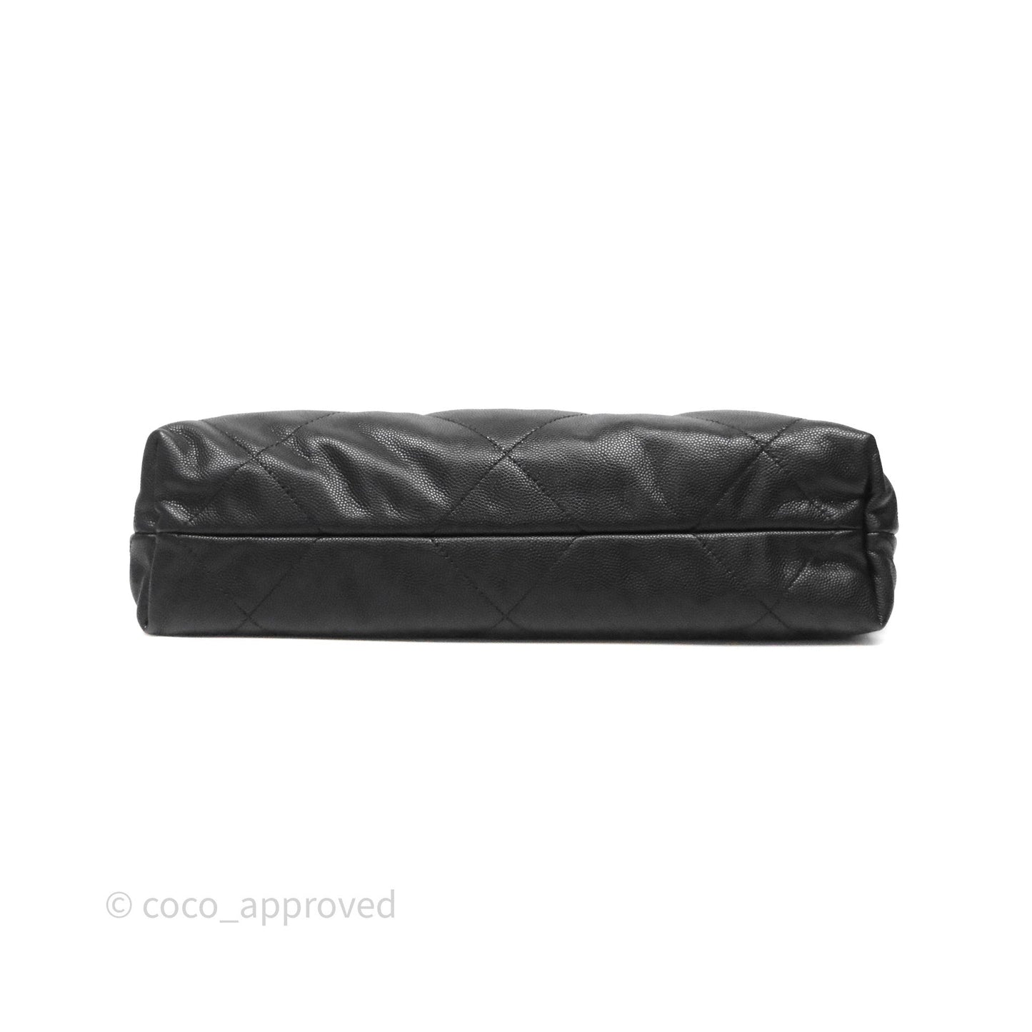 Chanel 22 Small Black Shiny Caviar Aged Gold Hardware