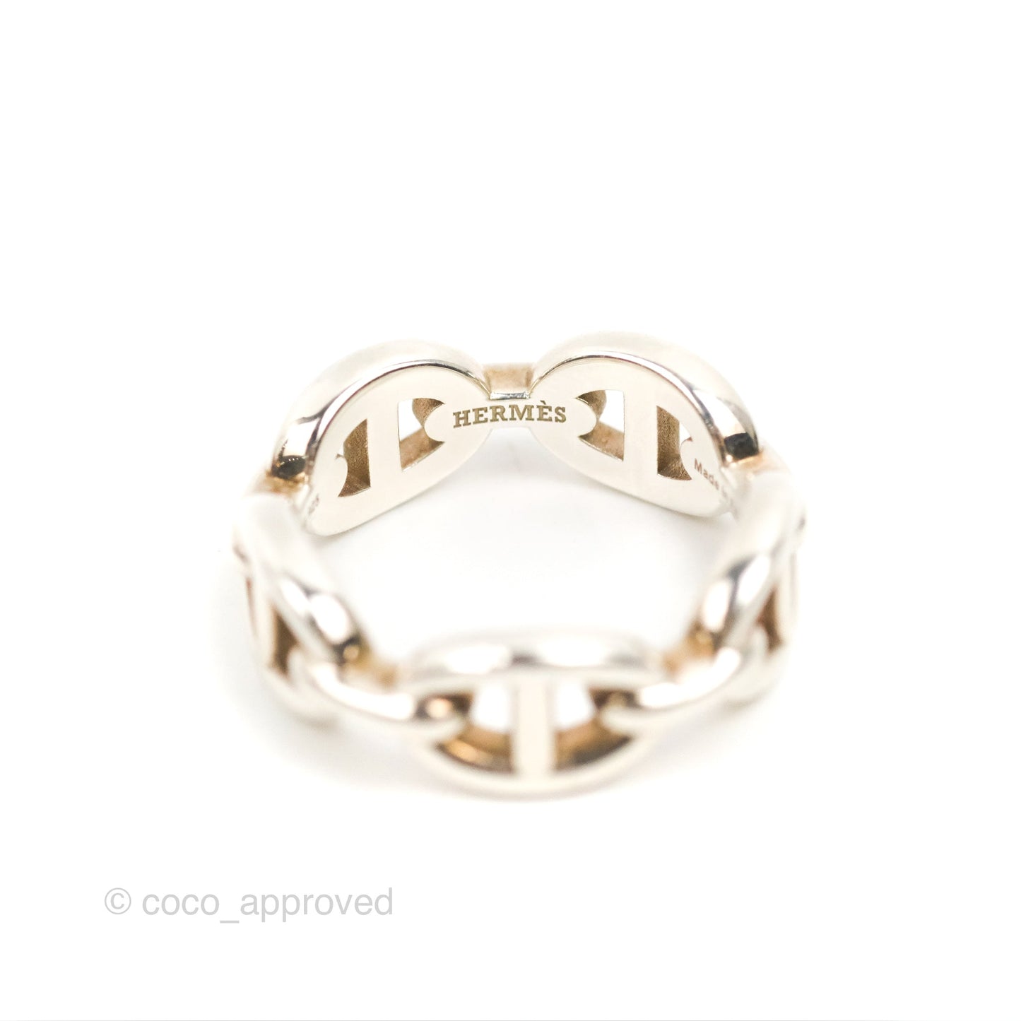 Hermès Sterling Silver PM Chaine d'Ancre Enchainee Band Ring