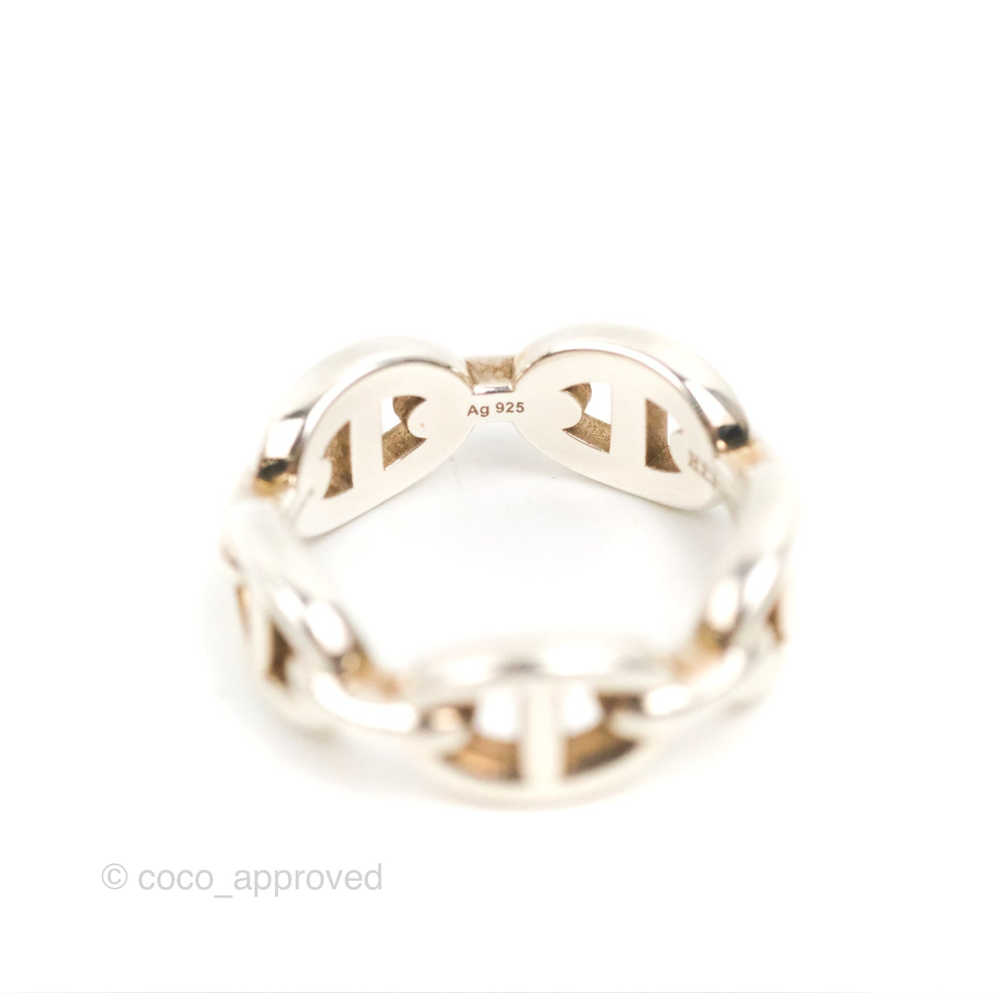 Hermès Sterling Silver PM Chaine d'Ancre Enchainee Band Ring