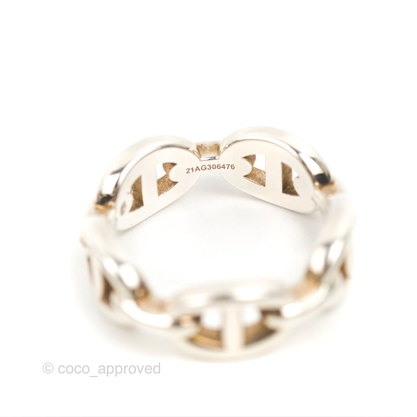 Hermès Sterling Silver PM Chaine d'Ancre Enchainee Band Ring