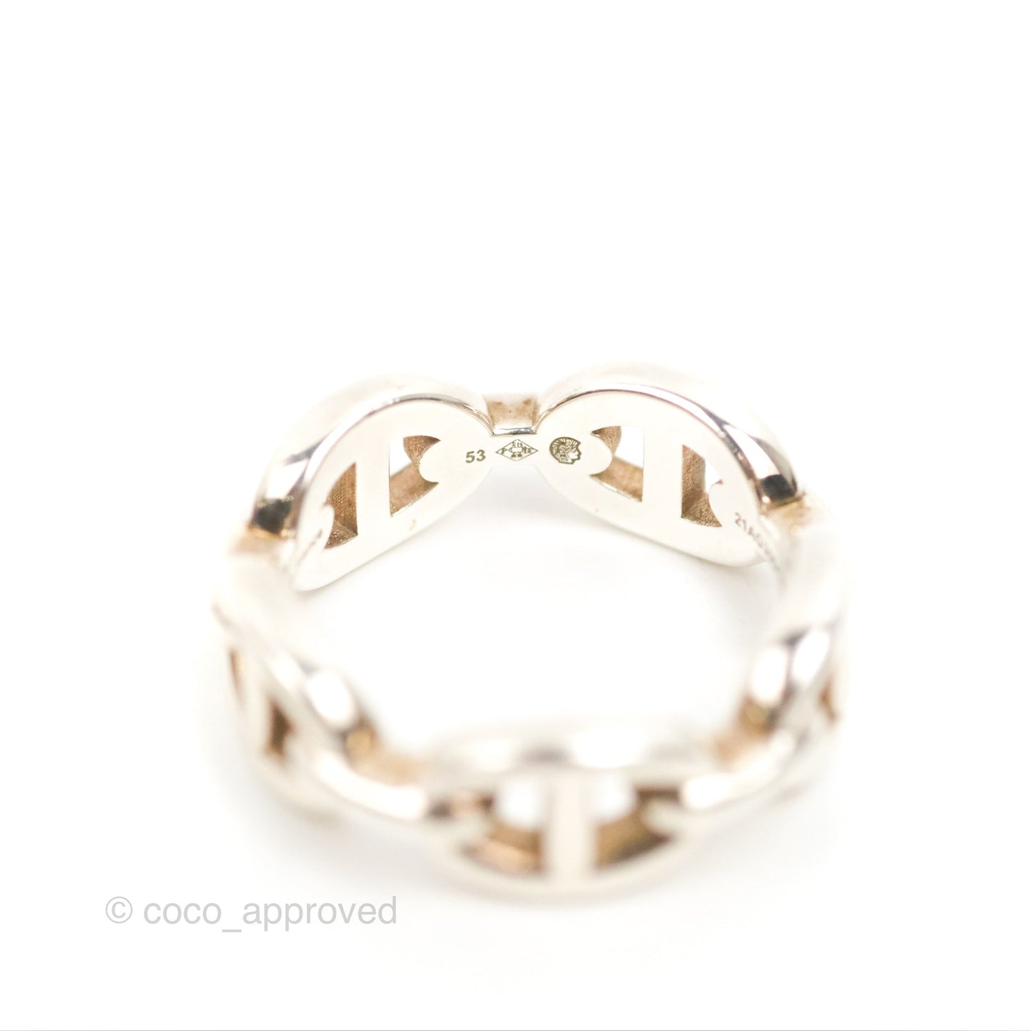 Hermès Sterling Silver PM Chaine d'Ancre Enchainee Band Ring