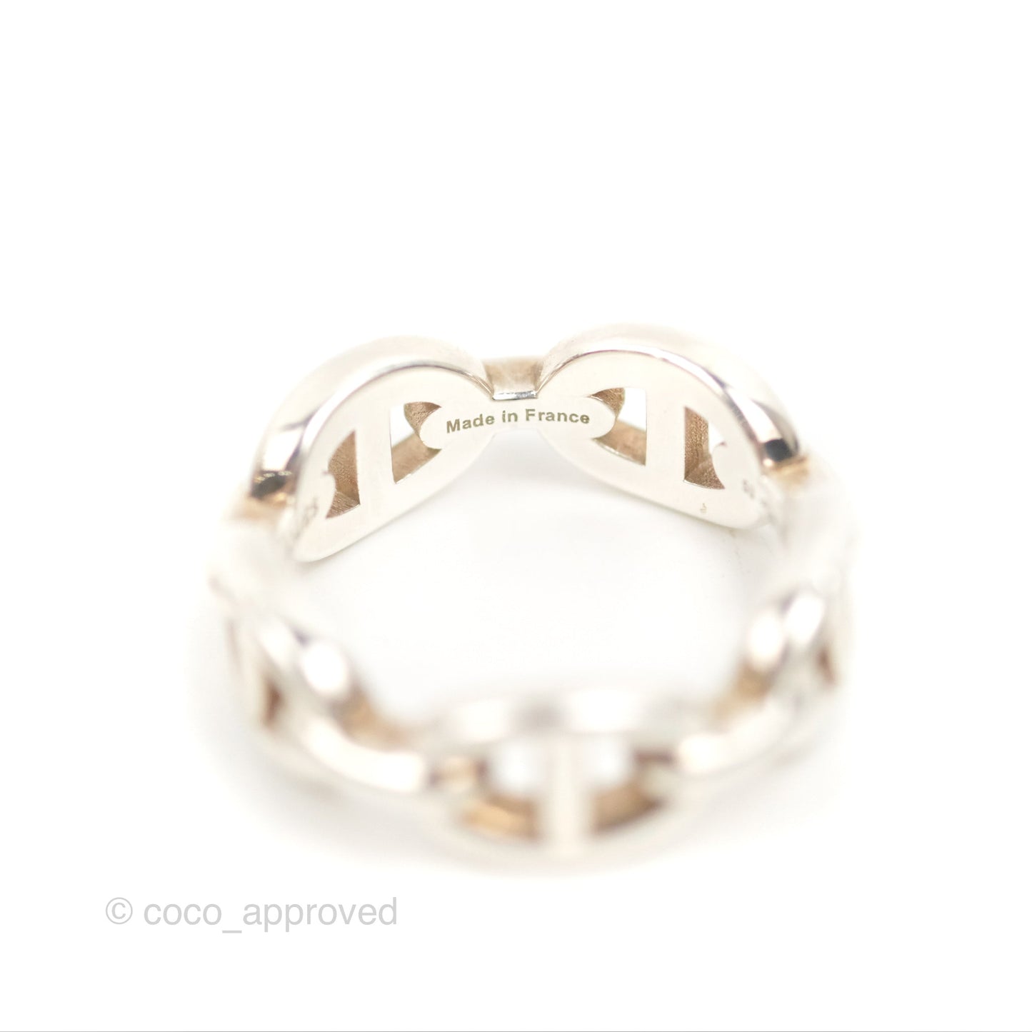 Hermès Sterling Silver PM Chaine d'Ancre Enchainee Band Ring