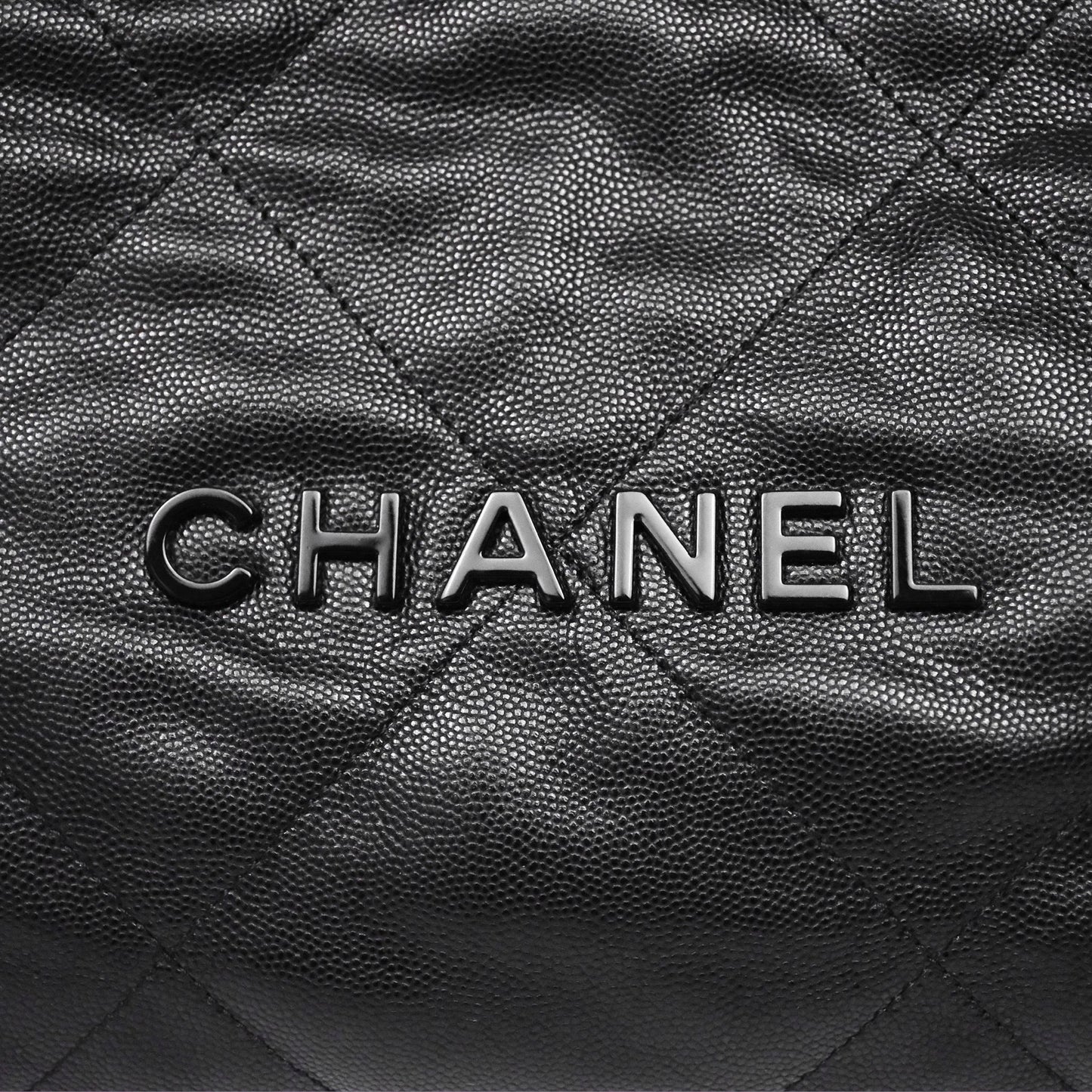 Chanel 22 Small Black Shiny Caviar Aged Gold Hardware