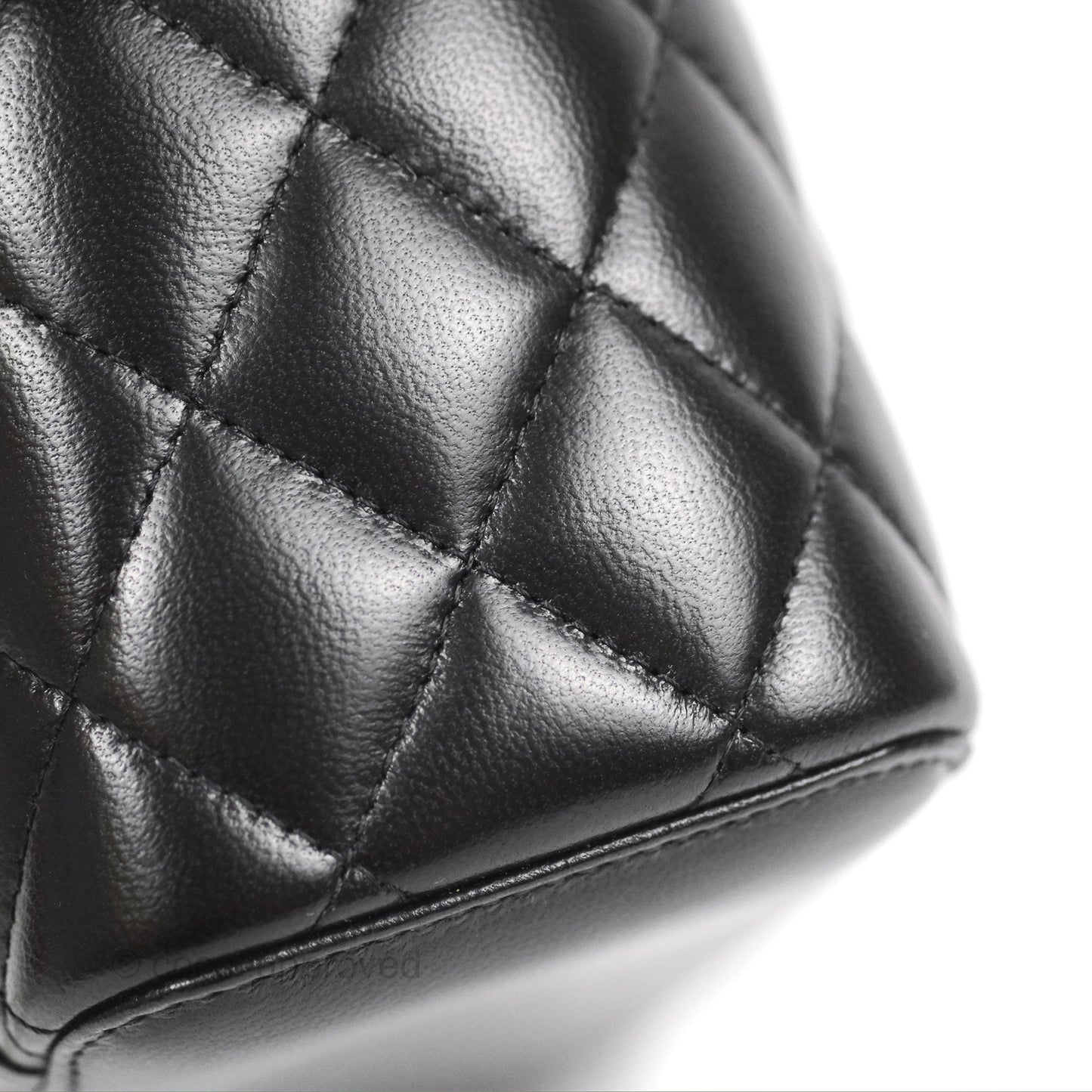 Chanel Vanity Rectangular with Top Handle Black Lambskin Aged Gold Hardware