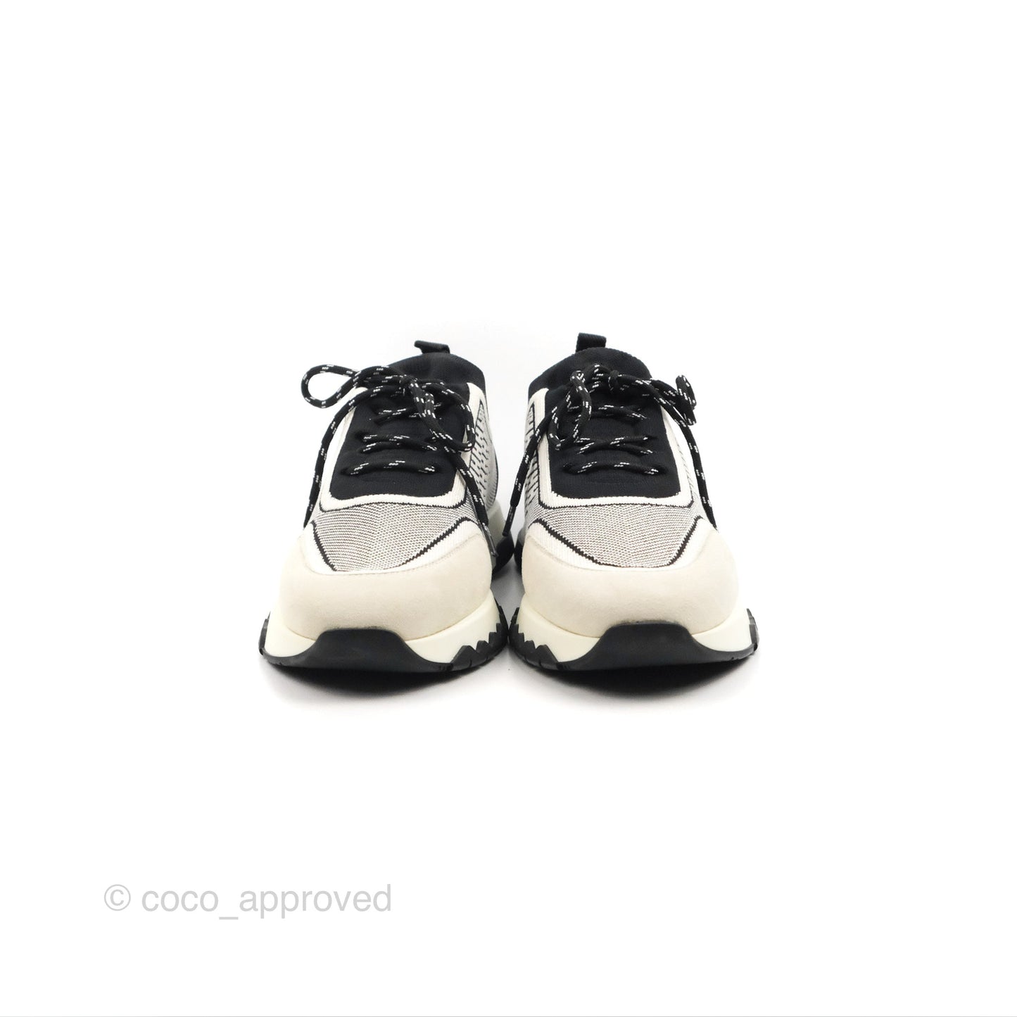 Hermès Addict Sneaker Knit/ Suede Black Size 37.5