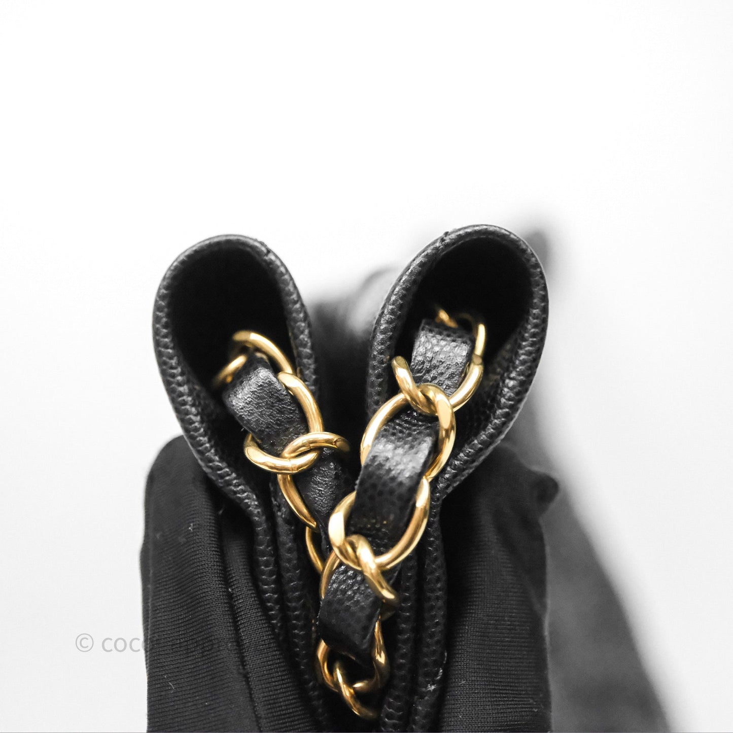 Chanel 22 Small Black Shiny Caviar Aged Gold Hardware