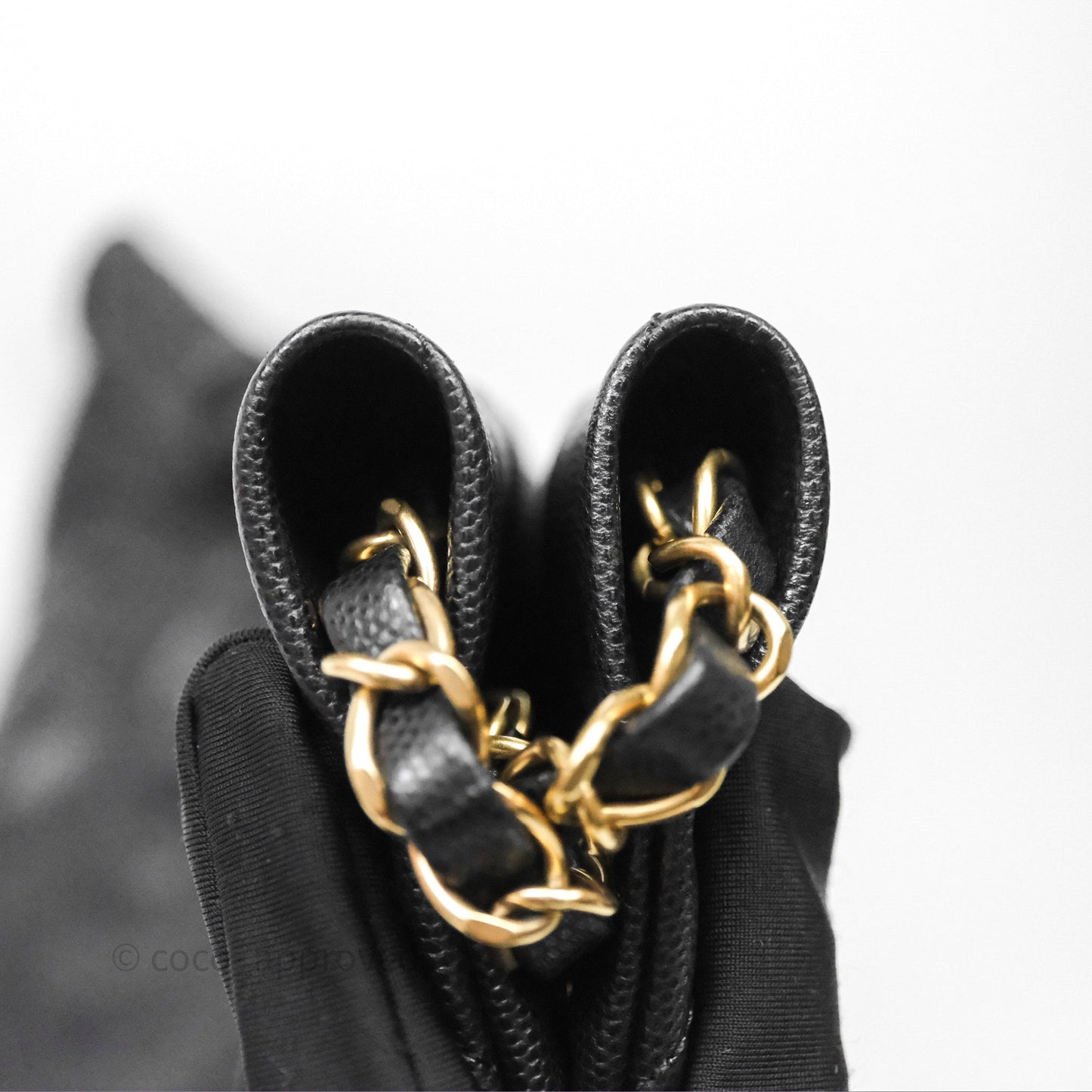 Chanel 22 Small Black Shiny Caviar Aged Gold Hardware