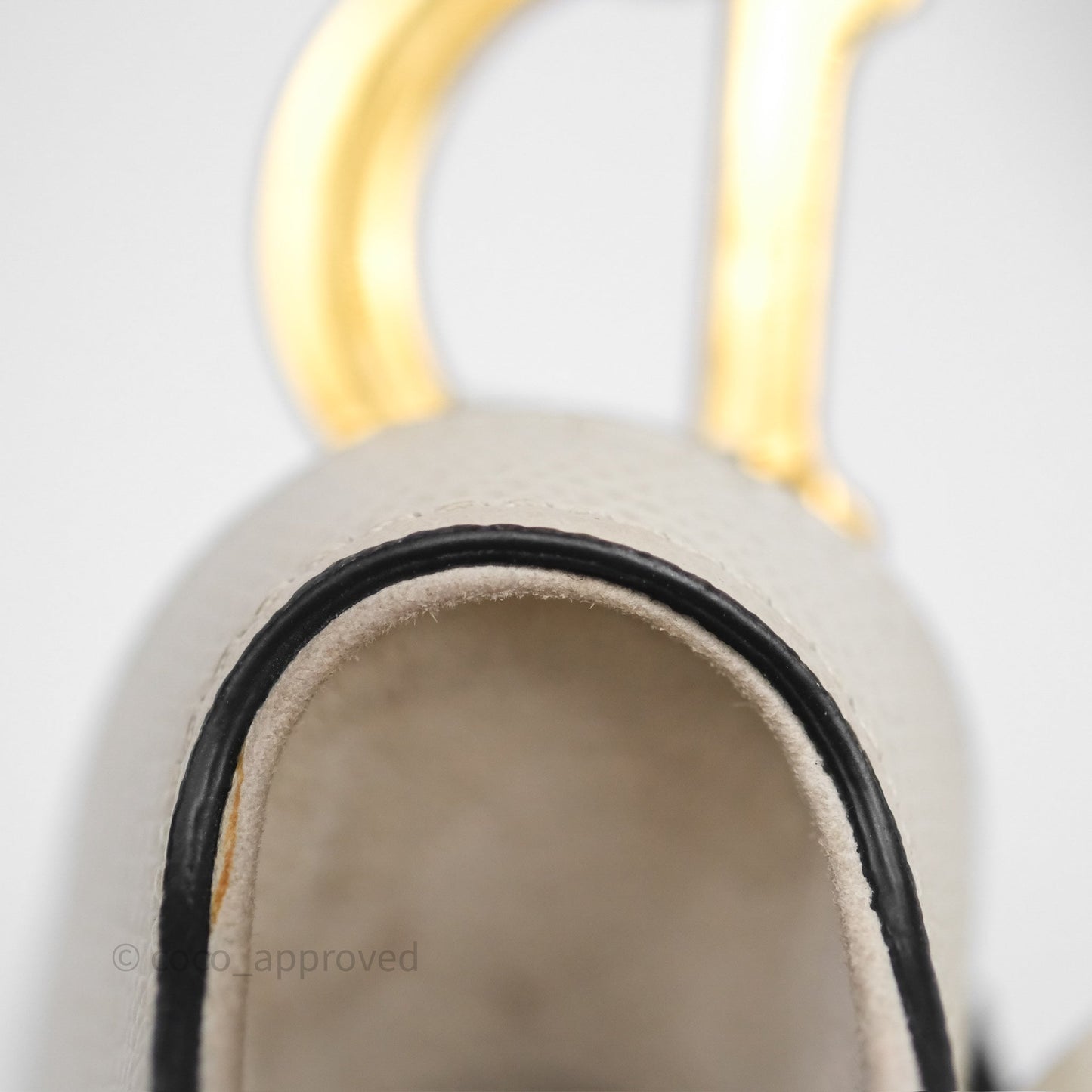 Christian Dior Mini Saddle Bag White Grained Calfskin Gold Hardware
