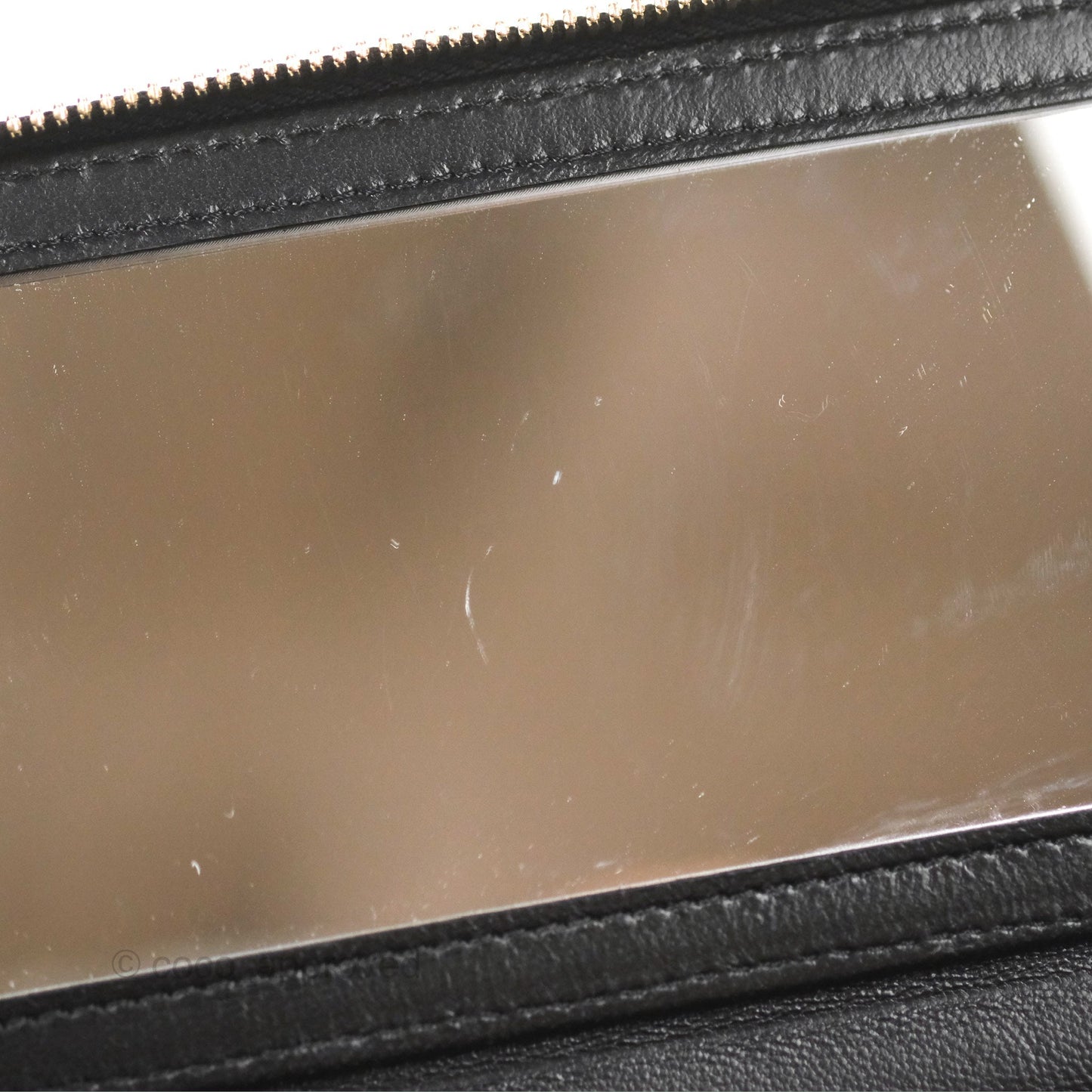 Chanel Vanity Rectangular with Top Handle Black Lambskin Aged Gold Hardware