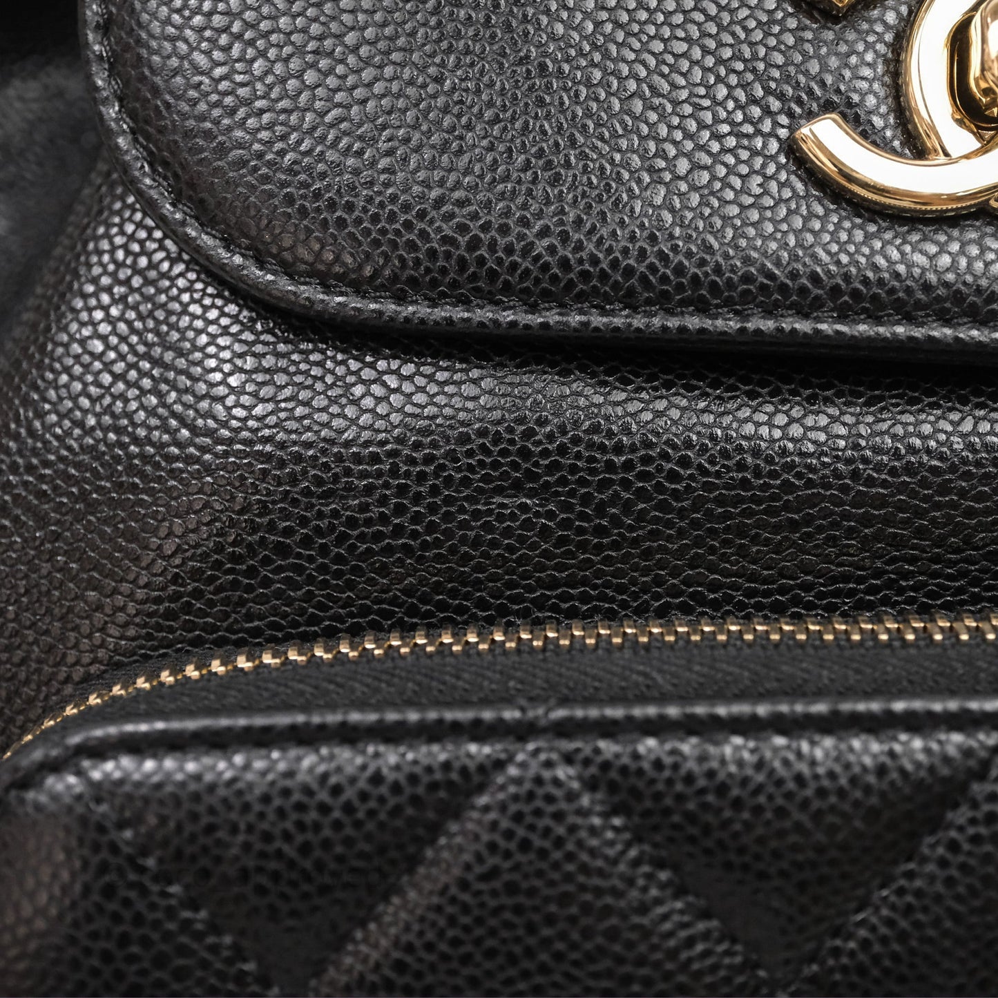 Chanel Quilted Business Affinity Backpack Black Caviar Gold Hardware