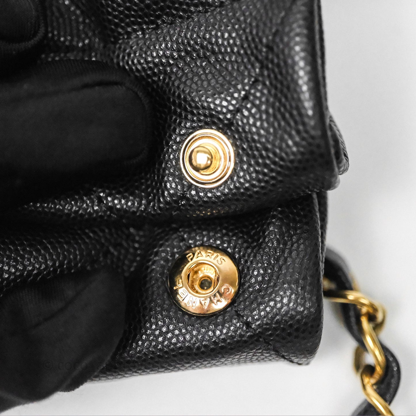 Chanel 22 Small Black Shiny Caviar Aged Gold Hardware