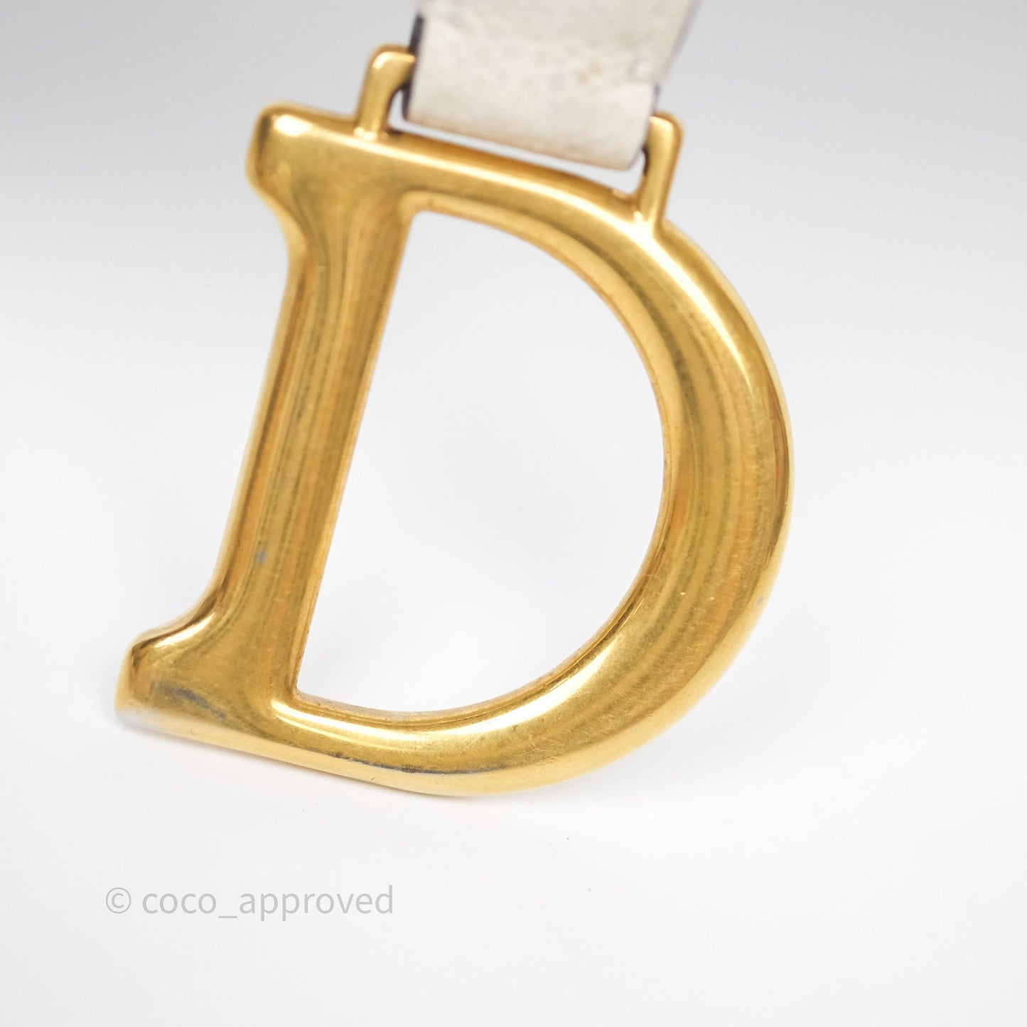 Christian Dior Mini Saddle Bag White Grained Calfskin Gold Hardware
