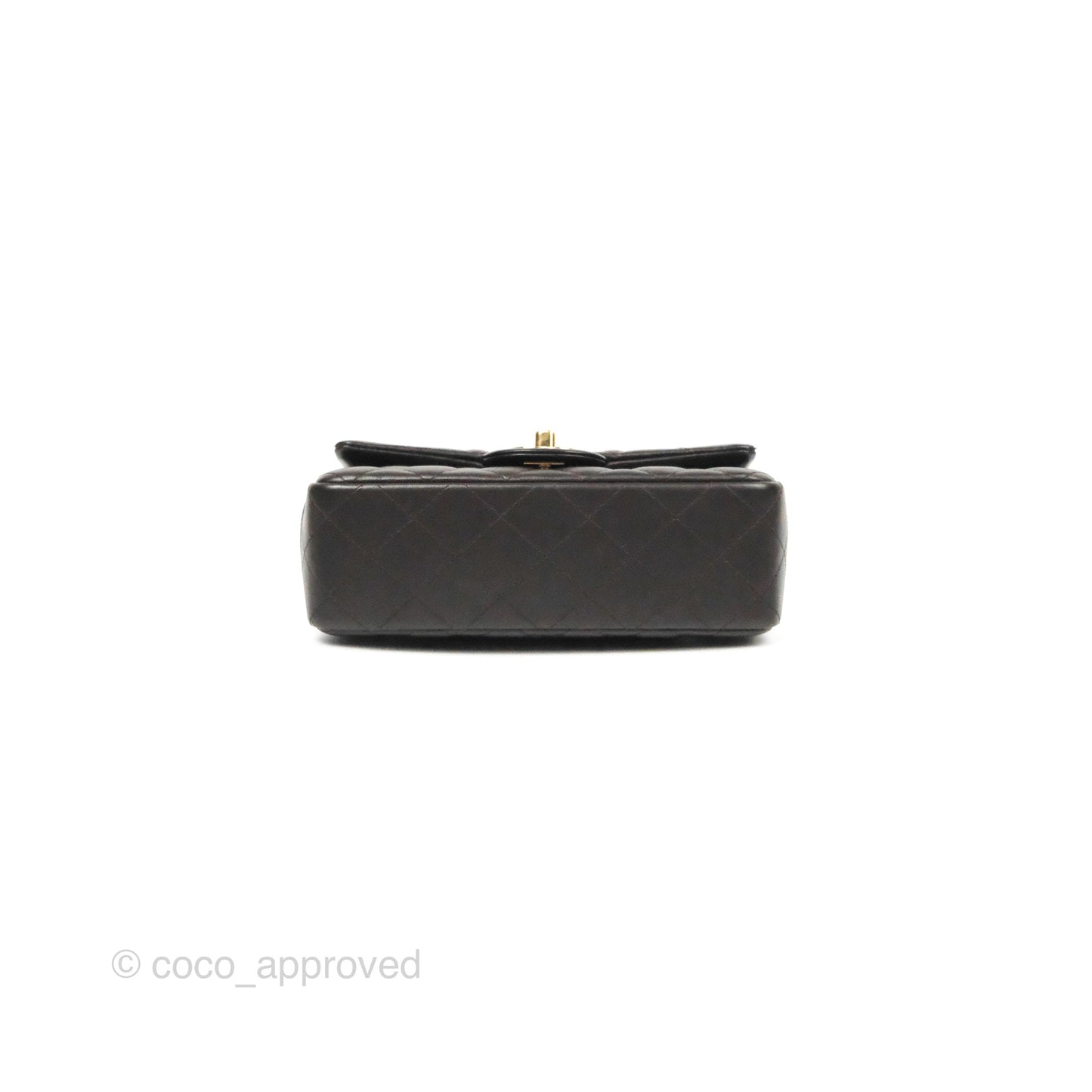Chanel Quilted Mini Rectangular Flap Chocolate Brown Lambskin Gold Hardware