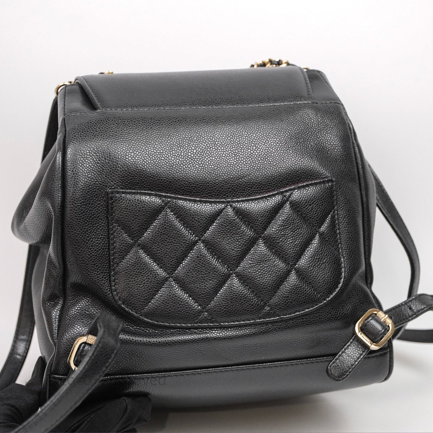 Chanel Quilted Business Affinity Backpack Black Caviar Gold Hardware