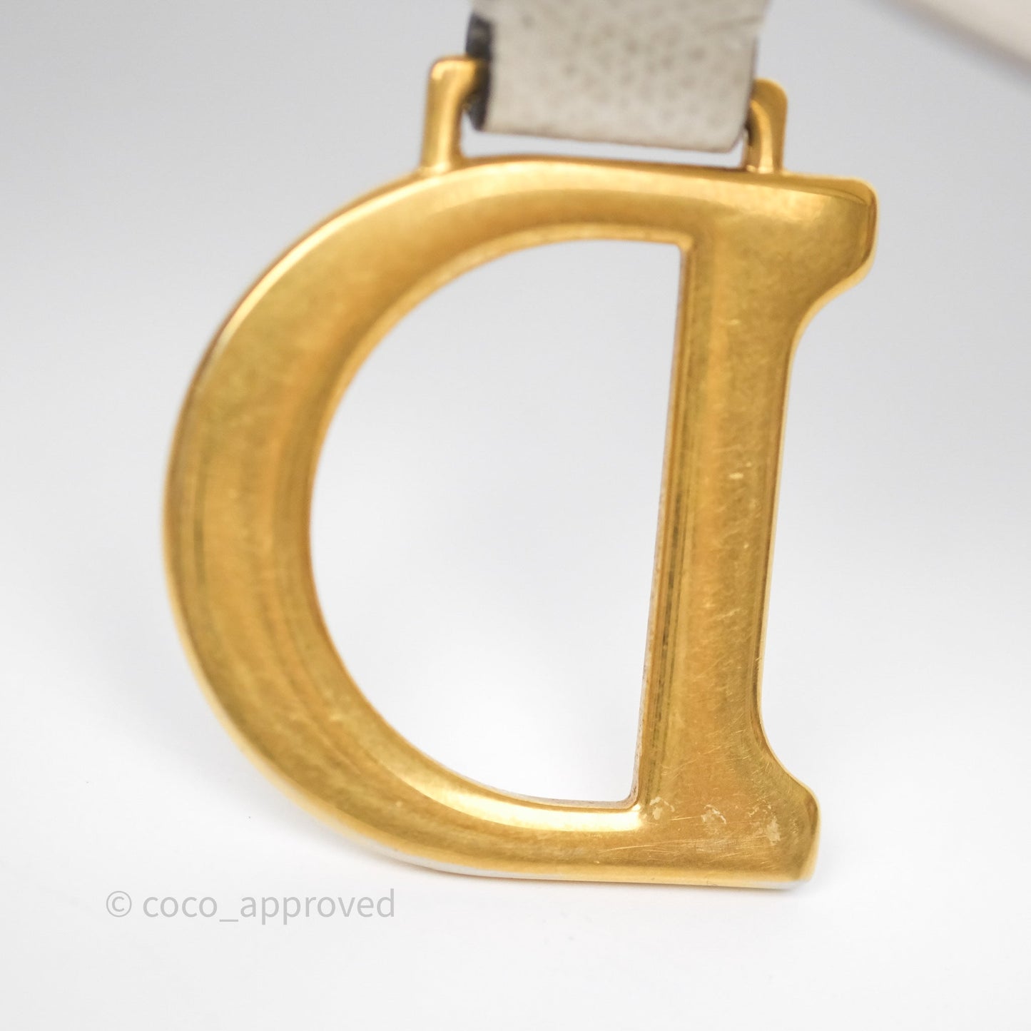 Christian Dior Mini Saddle Bag White Grained Calfskin Gold Hardware