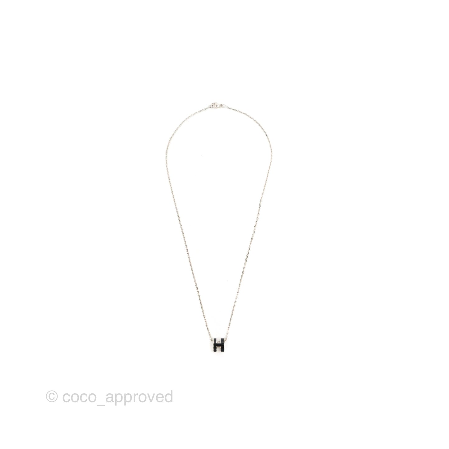 Hermès Mini Pop H Pendant Necklace Black Palladium Hardware