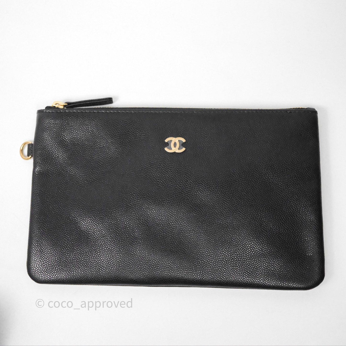 Chanel 22 Small Black Shiny Caviar Aged Gold Hardware