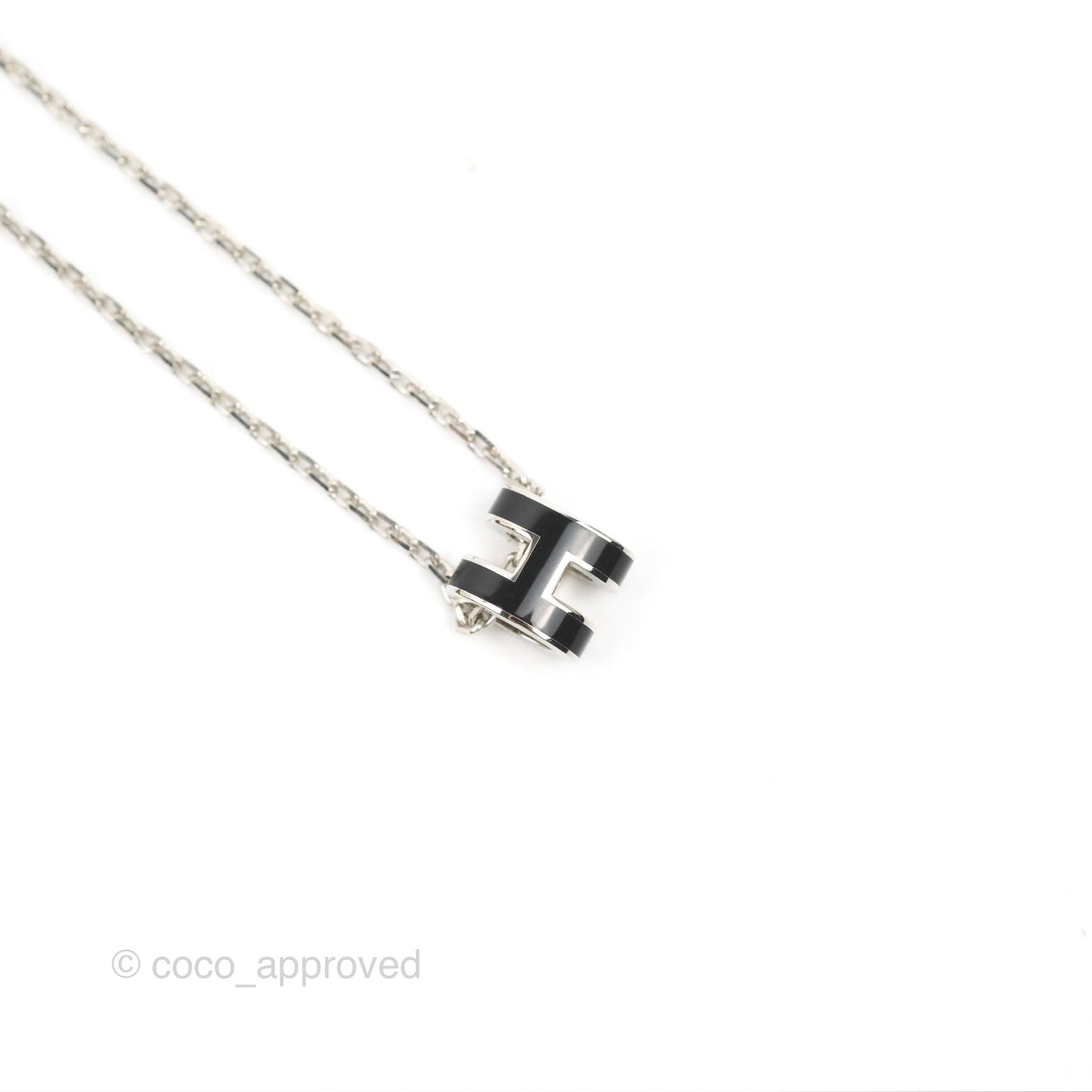 Hermès Mini Pop H Pendant Necklace Black Palladium Hardware