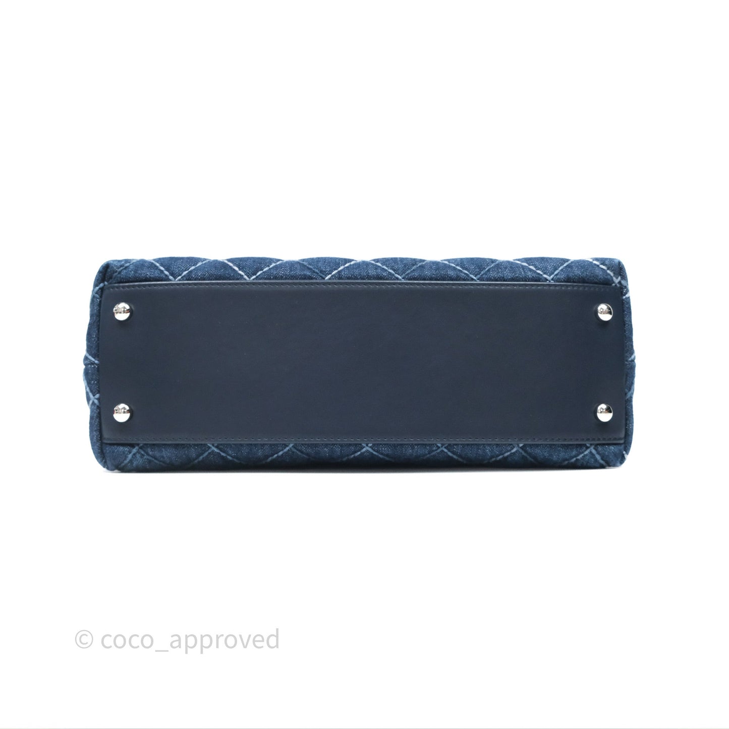 Chanel Medium Quilted Coco Handle Flap Denim Silver Hardware