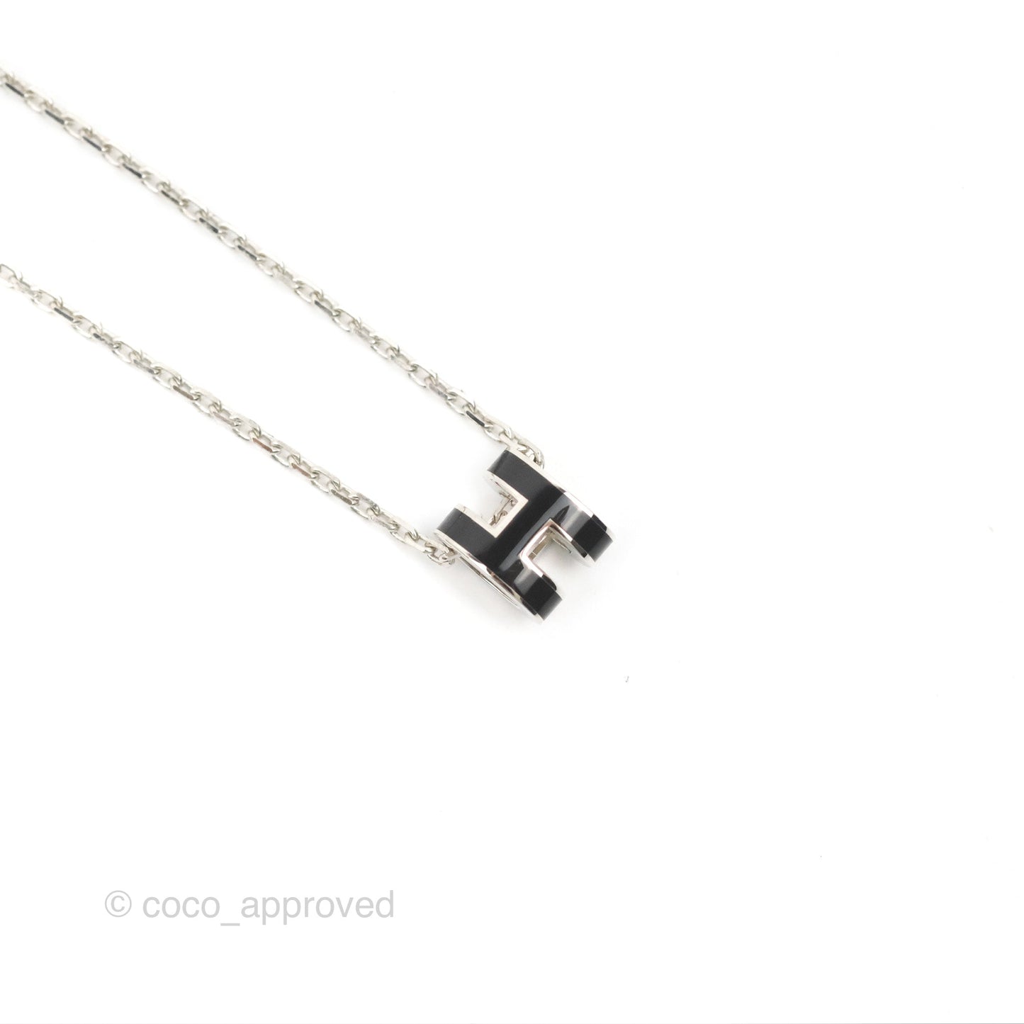 Hermès Mini Pop H Pendant Necklace Black Palladium Hardware