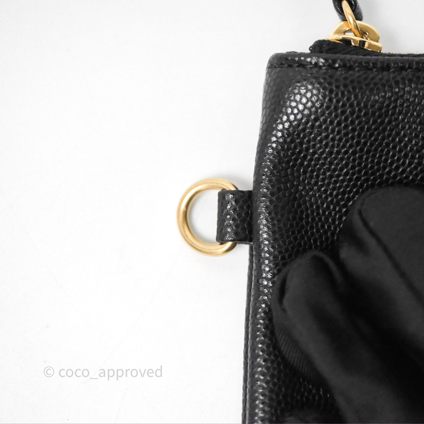 Chanel 22 Small Black Shiny Caviar Aged Gold Hardware
