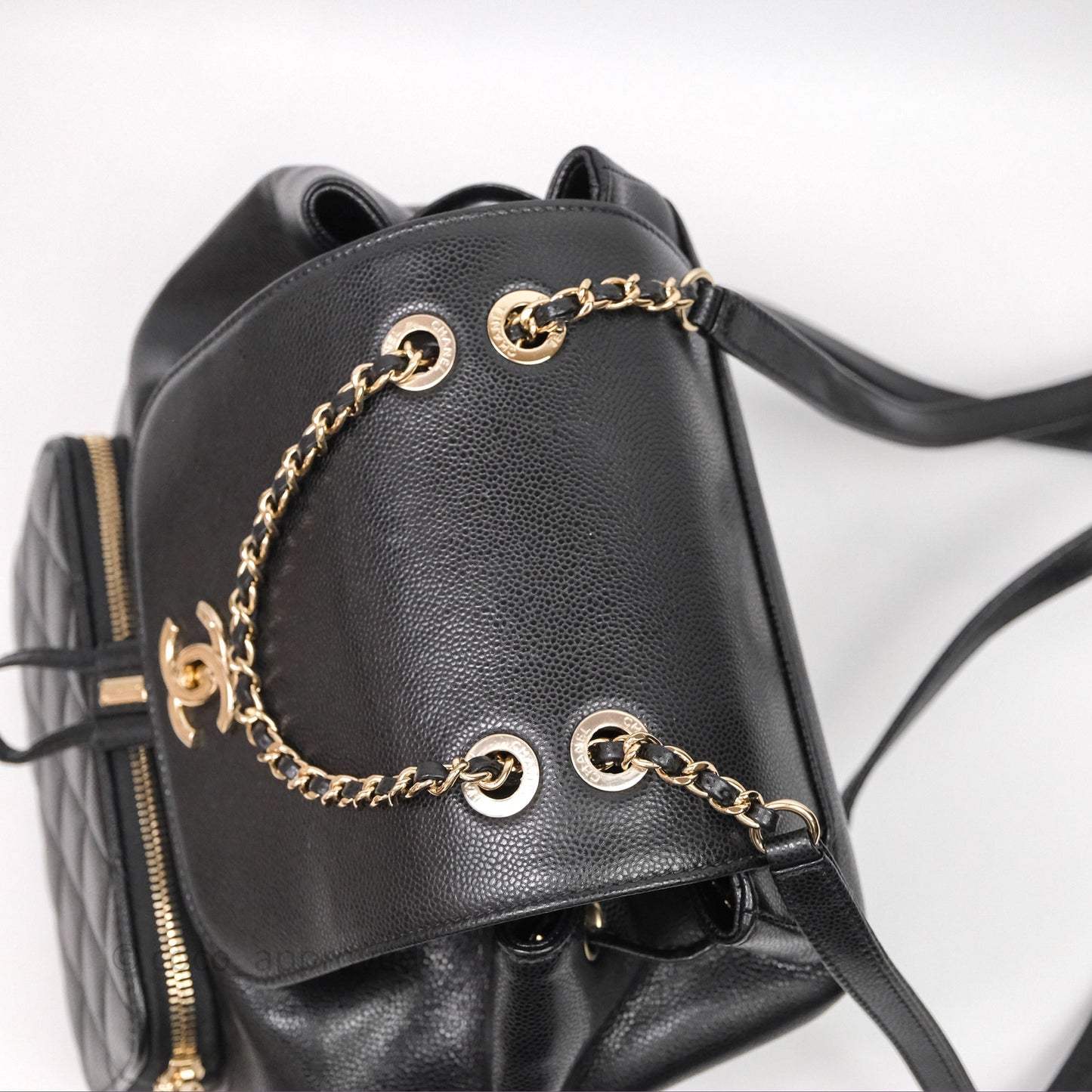 Chanel Quilted Business Affinity Backpack Black Caviar Gold Hardware