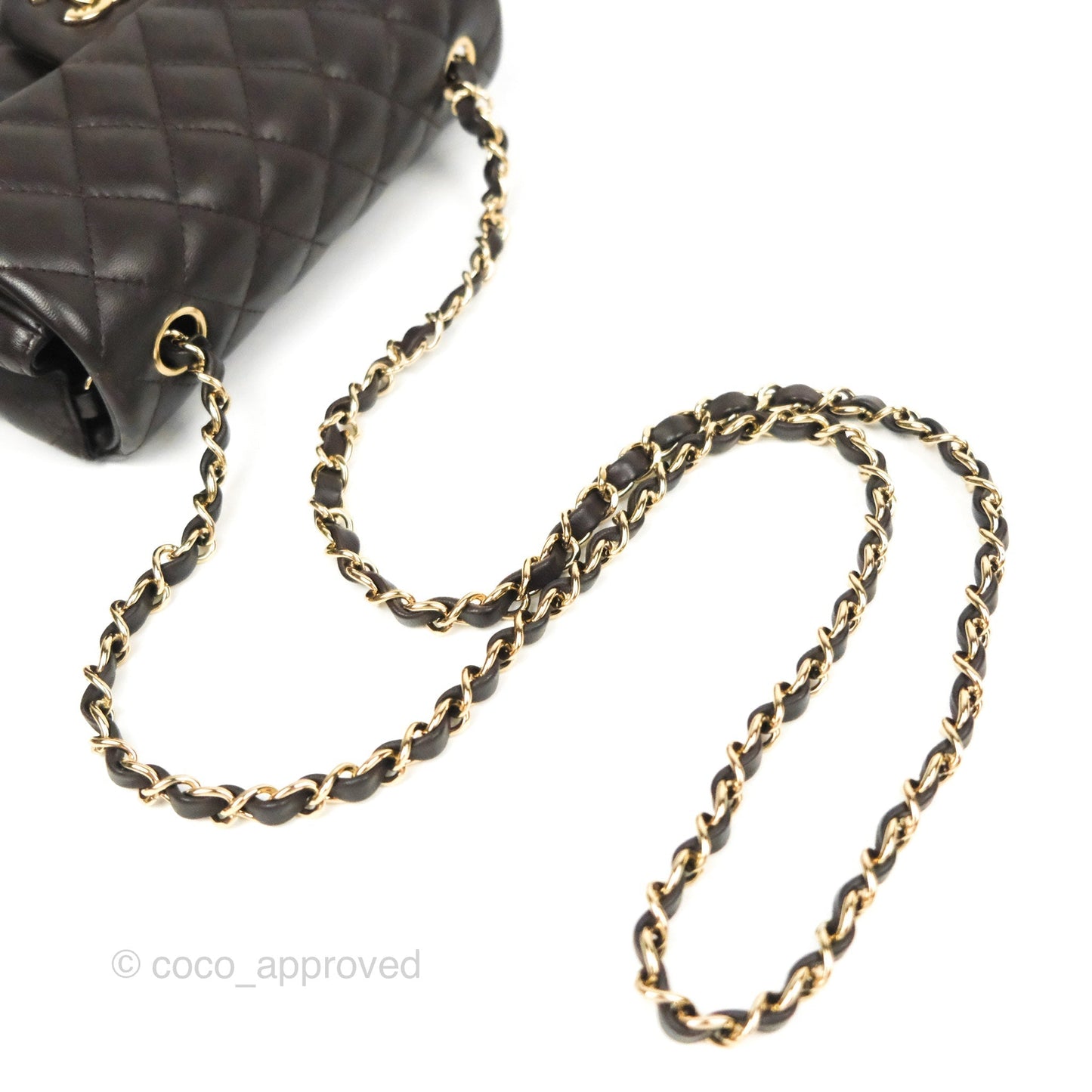 Chanel Quilted Mini Rectangular Flap Chocolate Brown Lambskin Gold Hardware