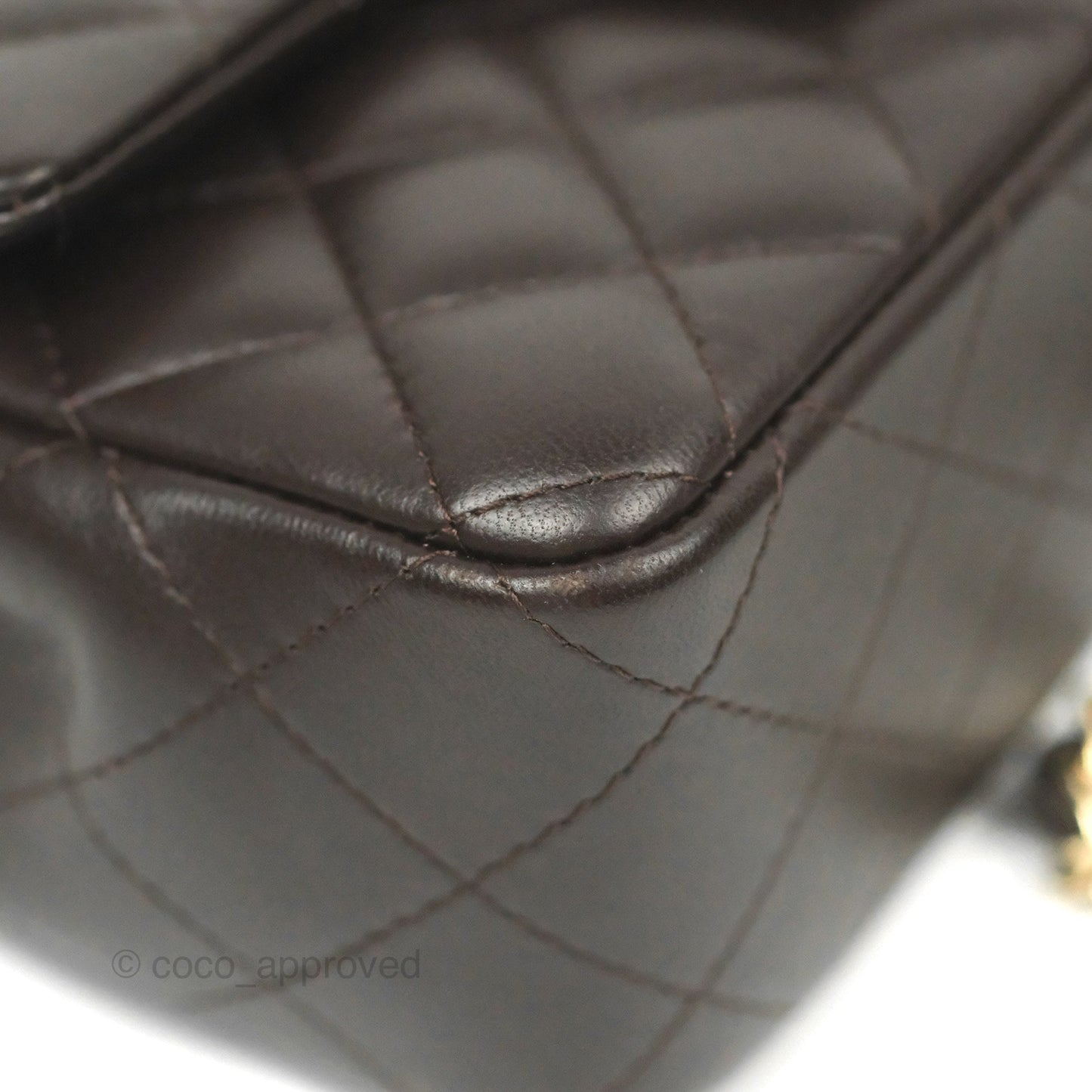 Chanel Quilted Mini Rectangular Flap Chocolate Brown Lambskin Gold Hardware