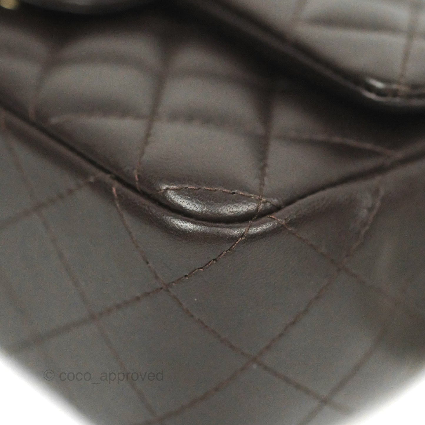 Chanel Quilted Mini Rectangular Flap Chocolate Brown Lambskin Gold Hardware
