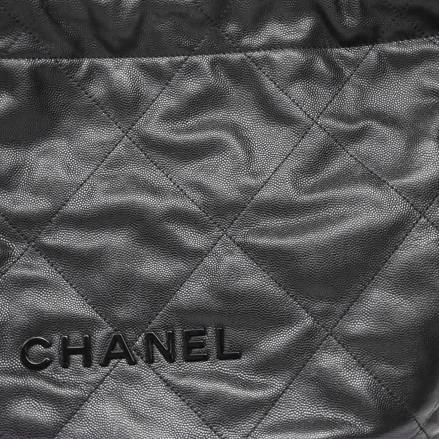 Chanel 22 Small Black Shiny Caviar Aged Gold Hardware