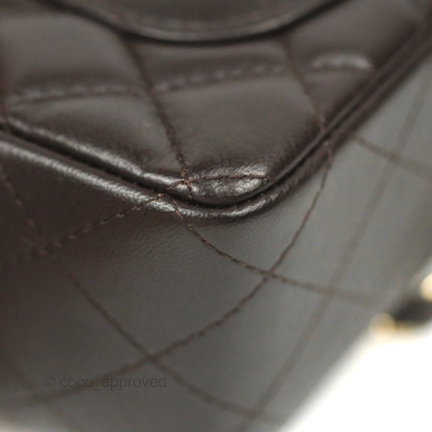 Chanel Quilted Mini Rectangular Flap Chocolate Brown Lambskin Gold Hardware
