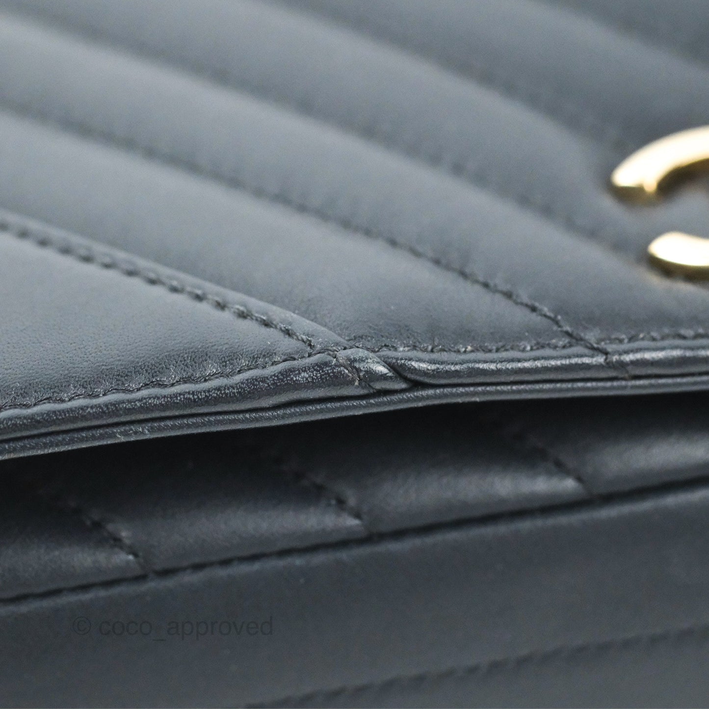 Chanel Medium Statement Chevron Flap Bag Navy Calfskin Gold Hardware