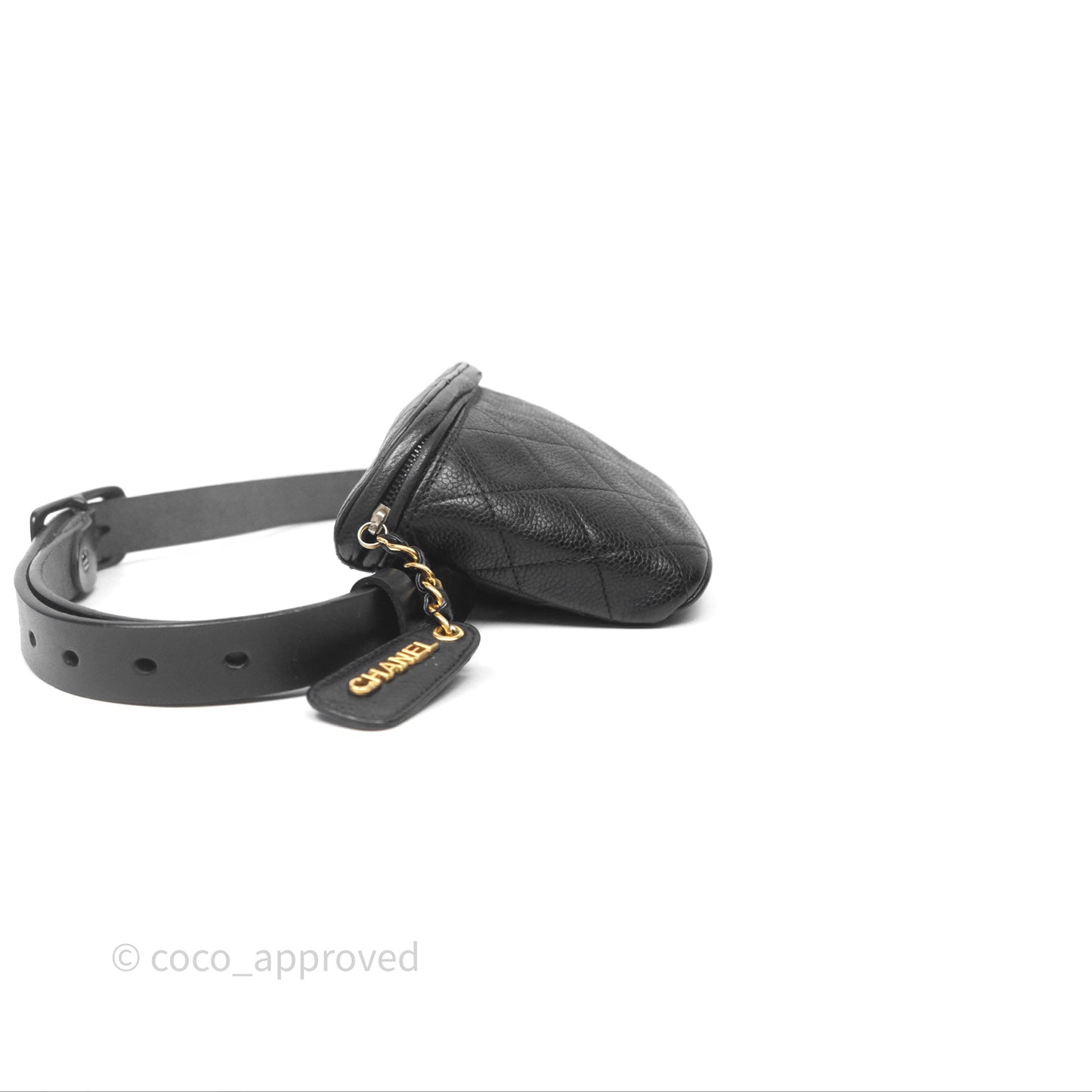 Chanel Vintage Belt Bag Black Caviar 24K Gold Hardware