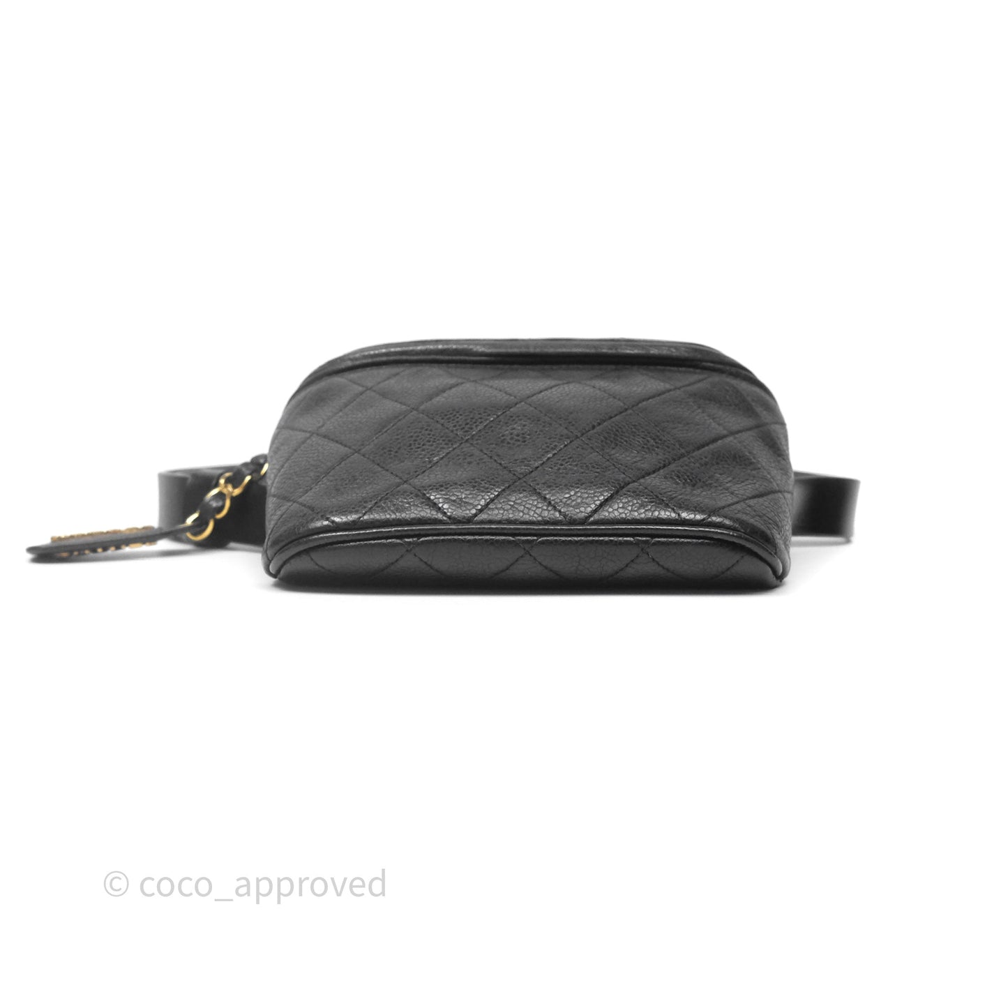 Chanel Vintage Belt Bag Black Caviar 24K Gold Hardware