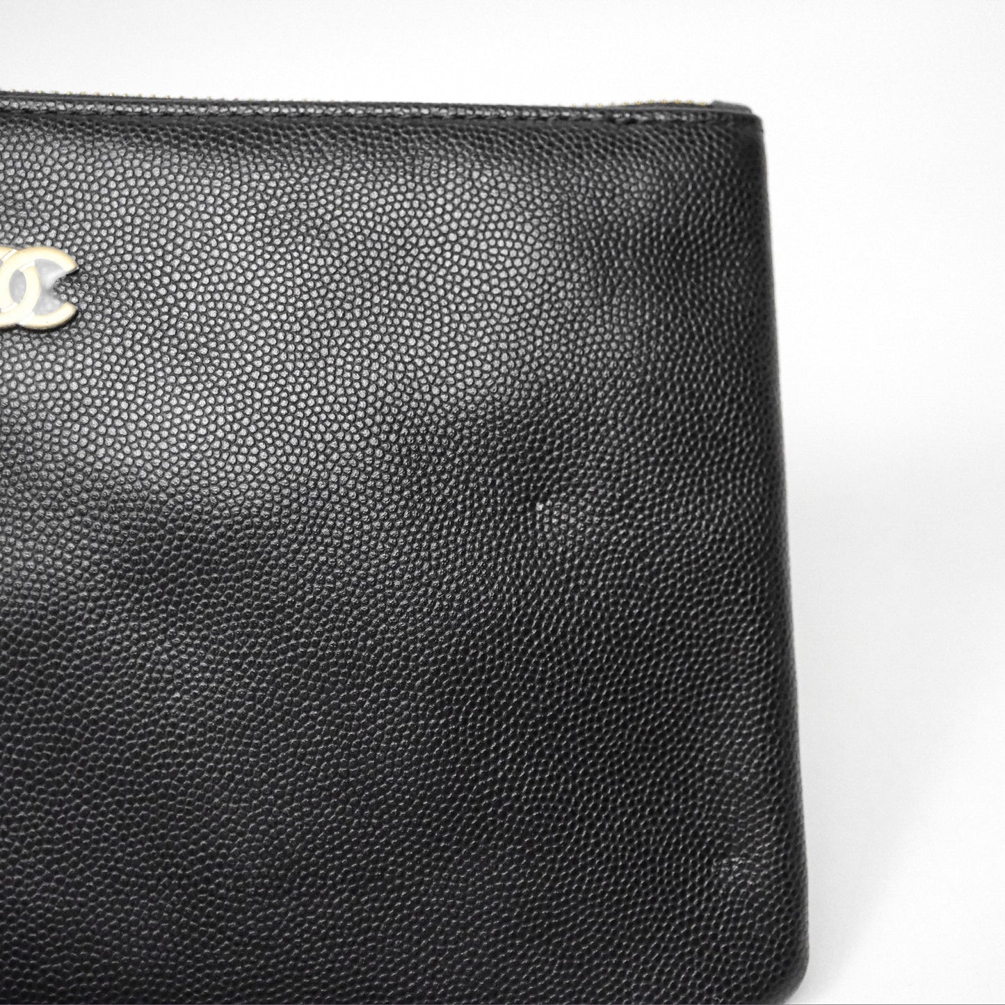 Chanel 22 Small Black Shiny Caviar Aged Gold Hardware