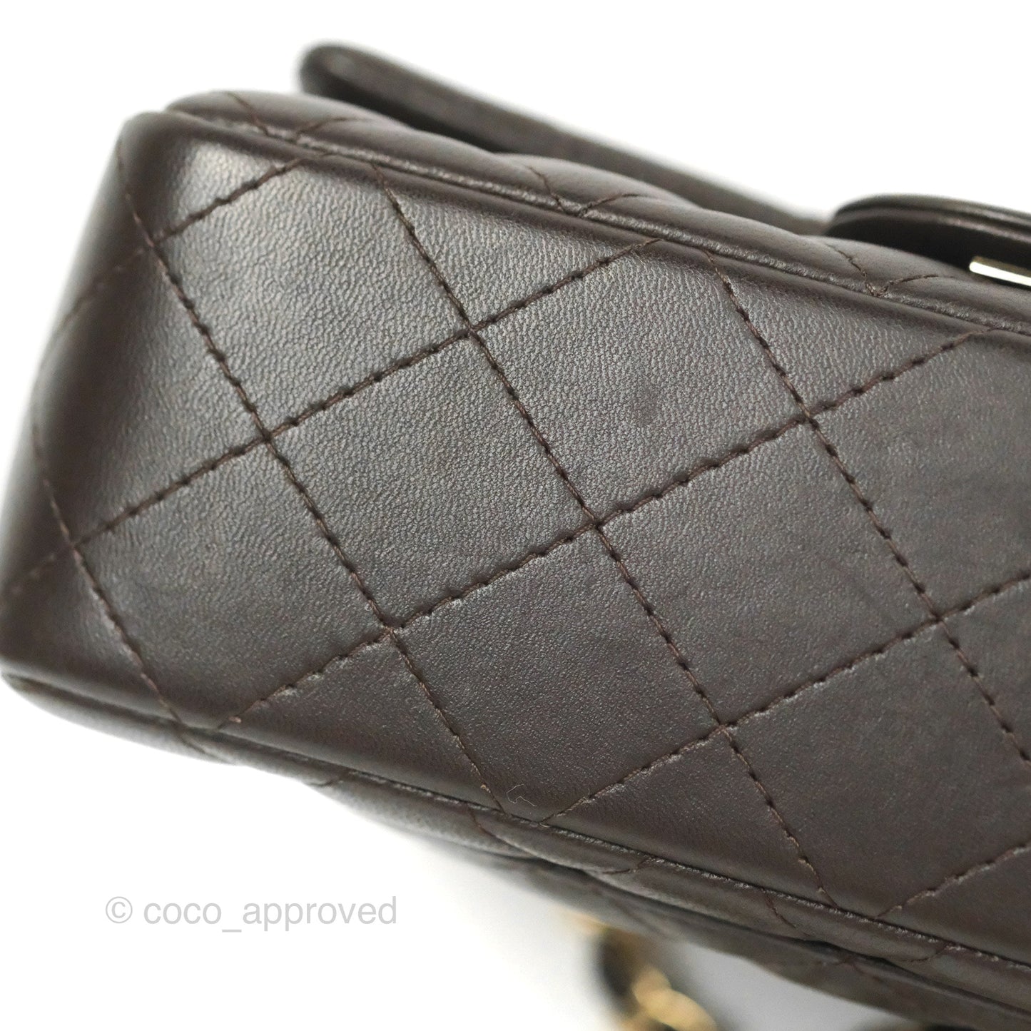 Chanel Quilted Mini Rectangular Flap Chocolate Brown Lambskin Gold Hardware