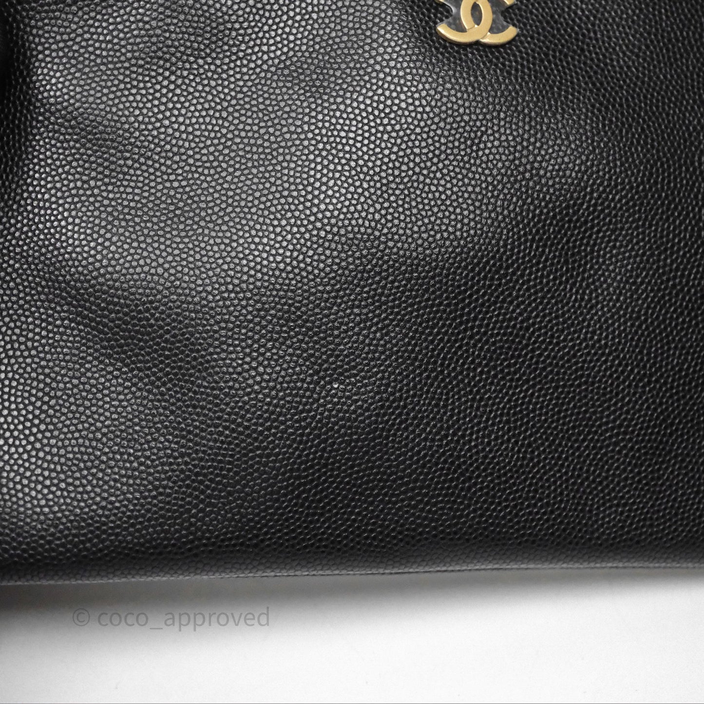 Chanel 22 Small Black Shiny Caviar Aged Gold Hardware