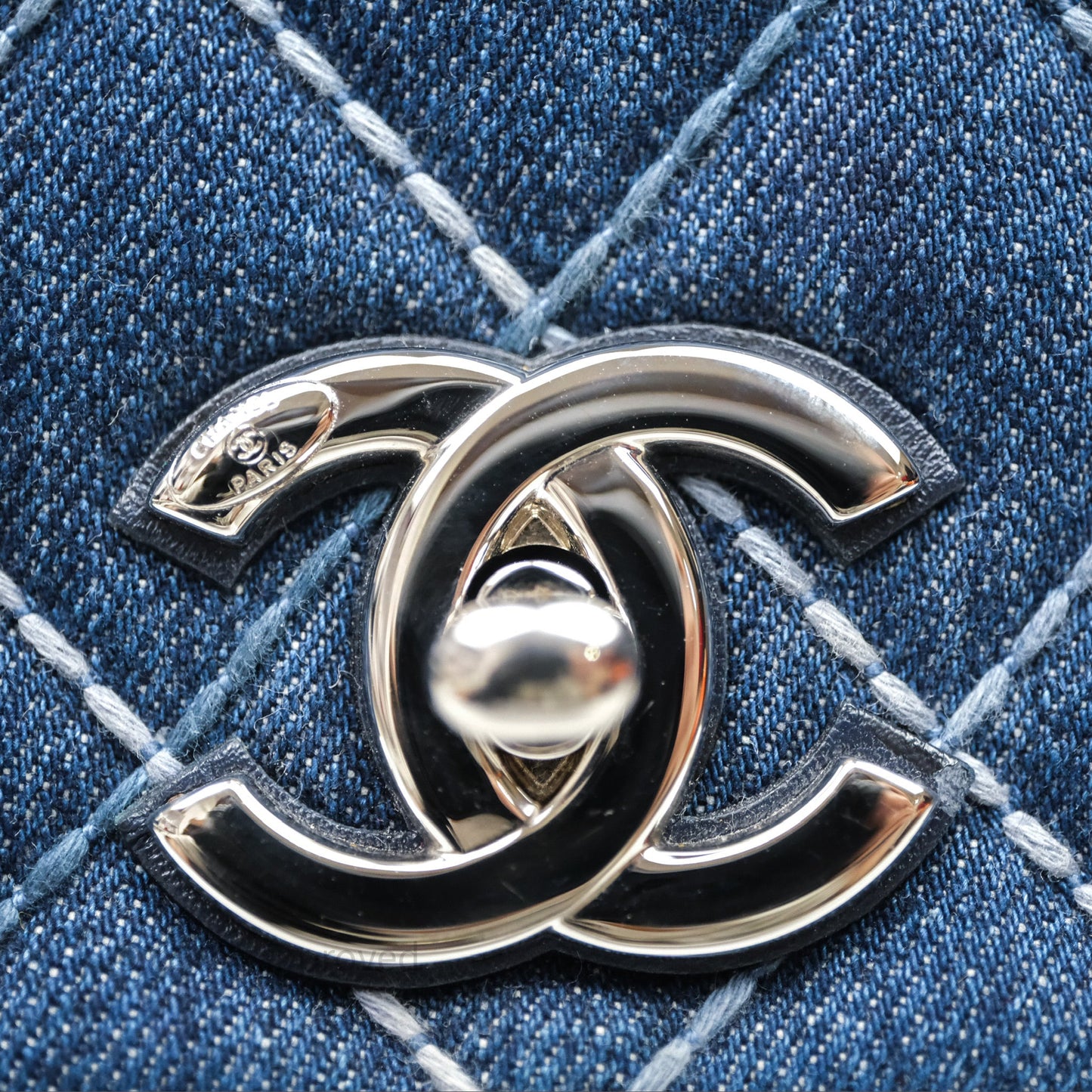 Chanel Medium Quilted Coco Handle Flap Denim Silver Hardware