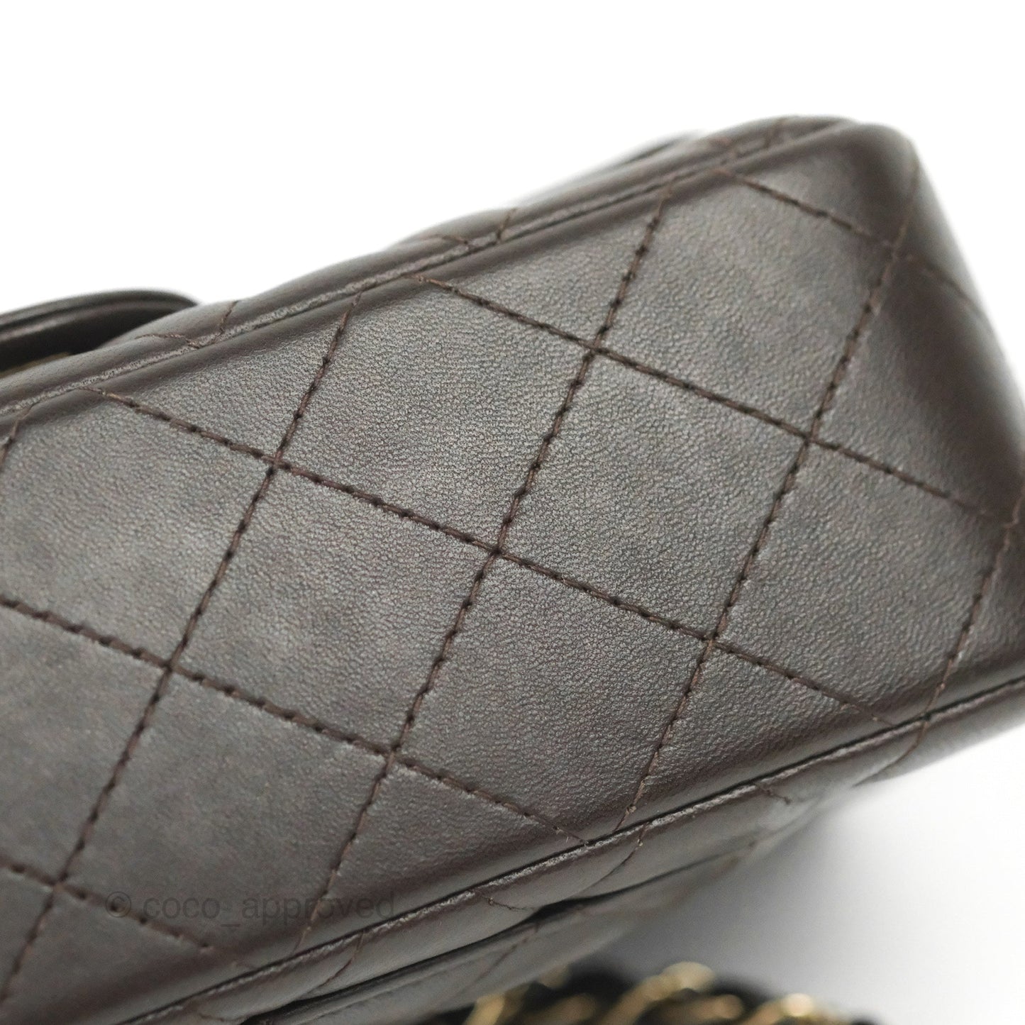 Chanel Quilted Mini Rectangular Flap Chocolate Brown Lambskin Gold Hardware