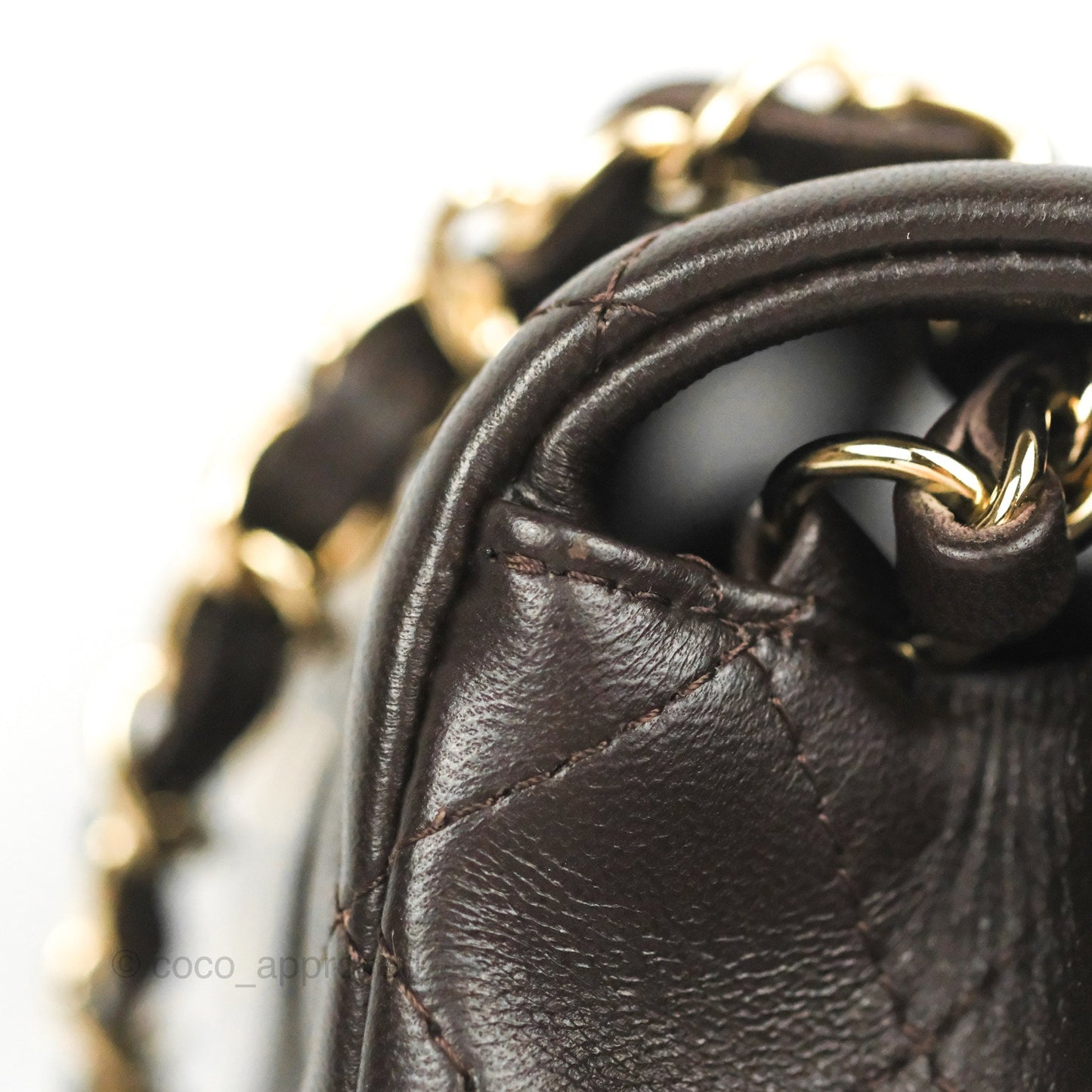 Chanel Quilted Mini Rectangular Flap Chocolate Brown Lambskin Gold Hardware