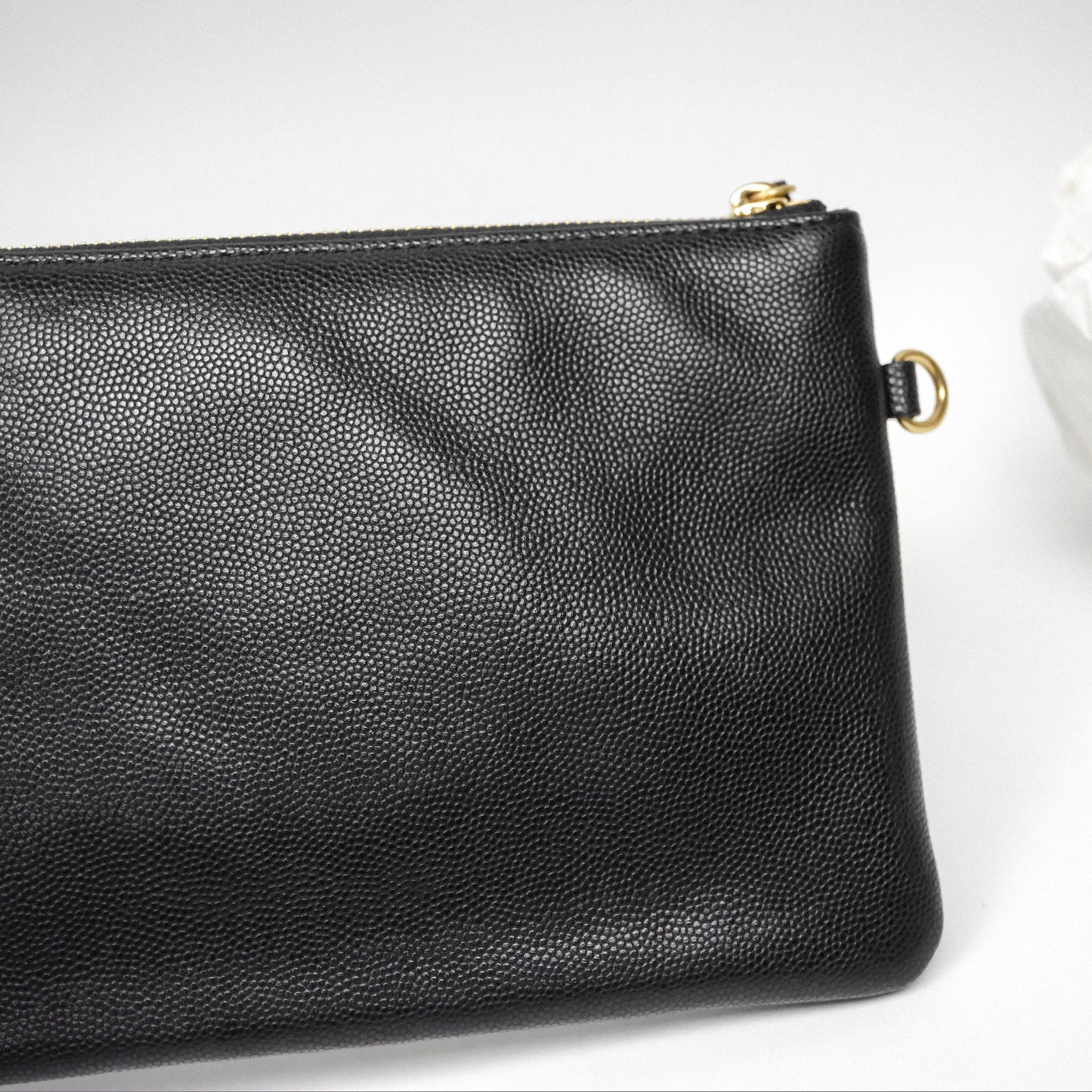 Chanel 22 Small Black Shiny Caviar Aged Gold Hardware